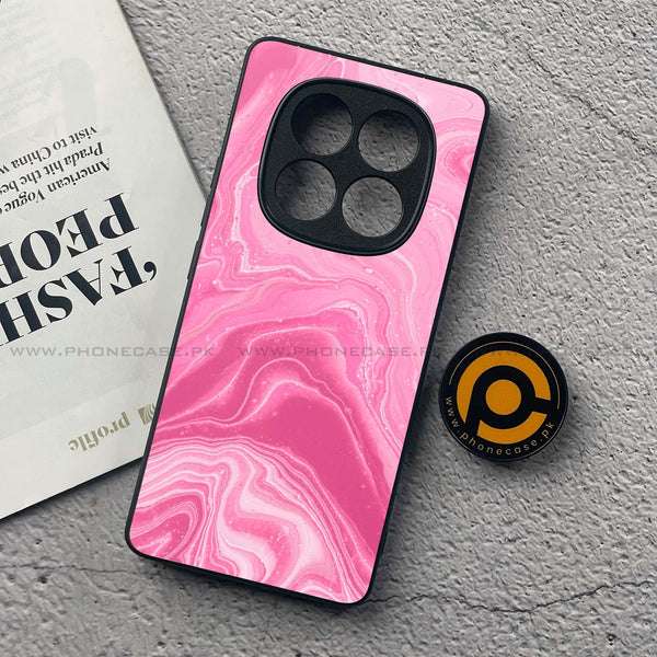Redmi Note 14 Pro - Pink Marble Design 3  - Premium Printed Glass soft Bumper shock Proof Case  CS-33666