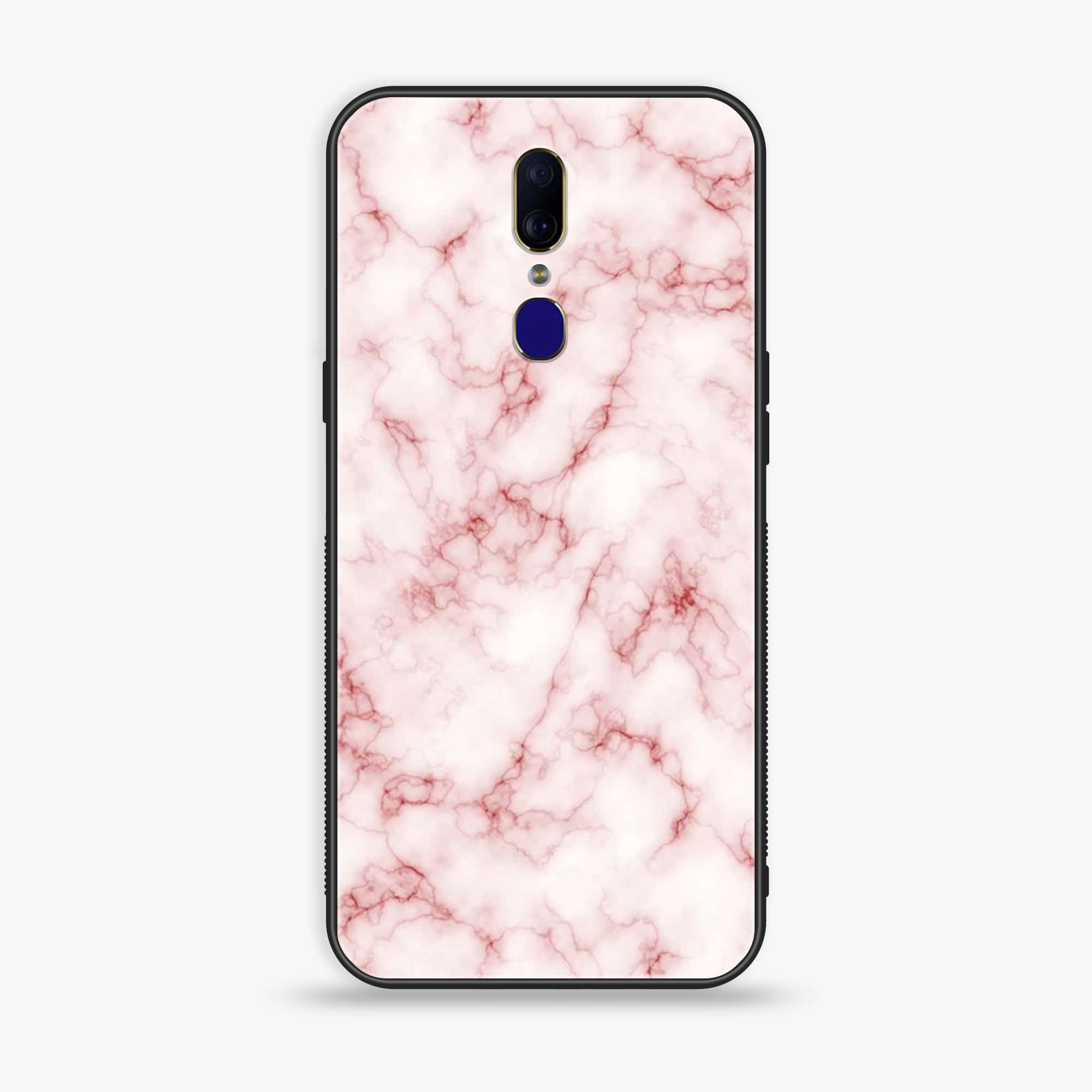 Oppo F11 - Pink Marble Series - Premium Printed Glass soft Bumper shock Proof Case