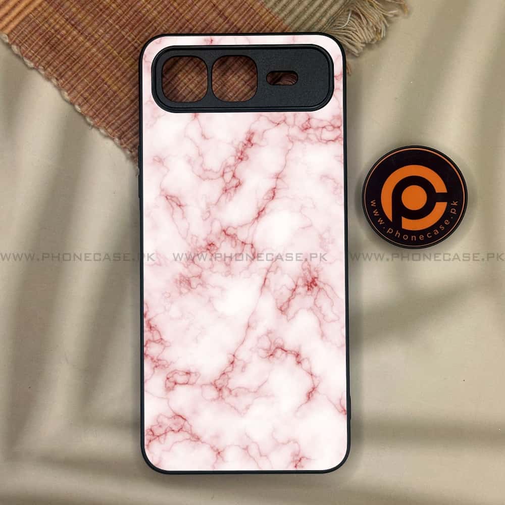 Infinix Smart 10 Plus - Pink Marble Series - Premium Metal Printed soft Bumper shock Proof Case