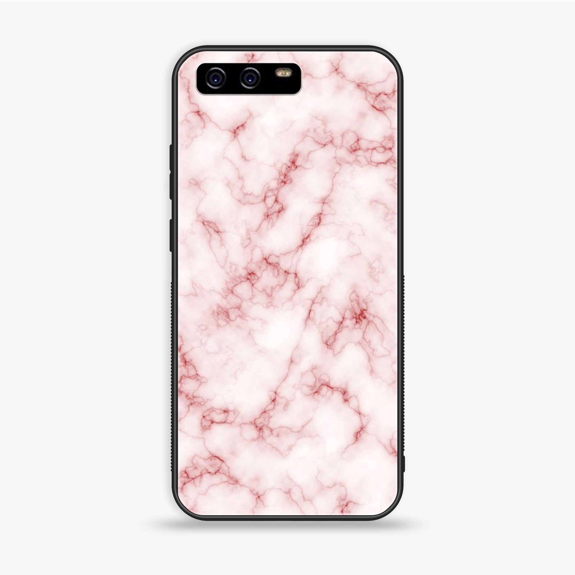 Huawei P10 Plus - Pink Marble Series - Premium Printed Glass Soft Bumper Shock Proof Case