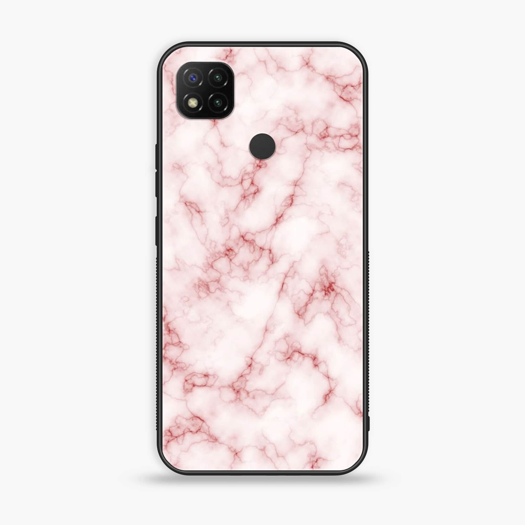 Xiaomi Redmi 10A- Pink Marble Series - Premium Printed Glass soft Bumper shock Proof Case