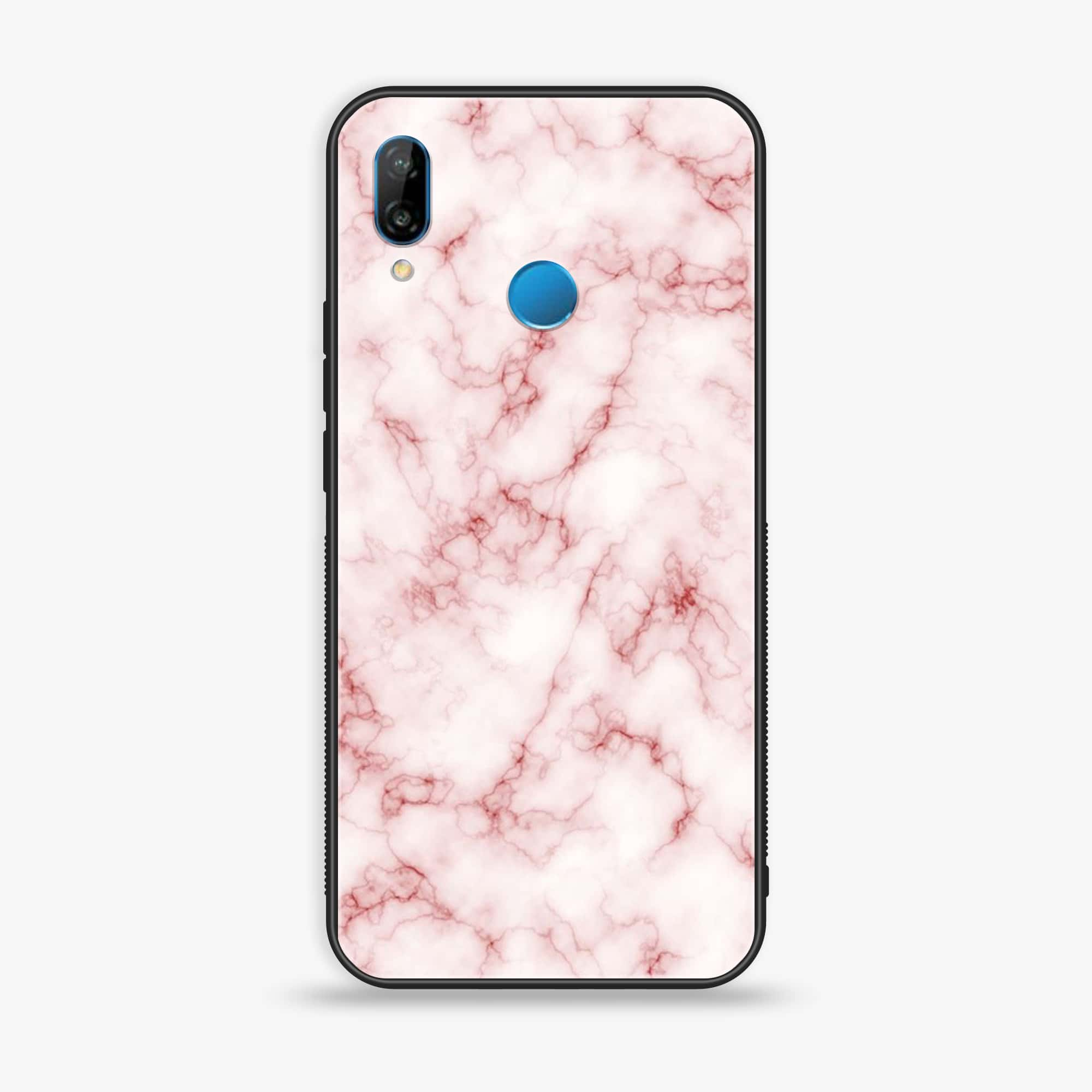 Huawei P20 lite - Pink Marble Series - Premium Printed Glass soft Bumper shock Proof Case