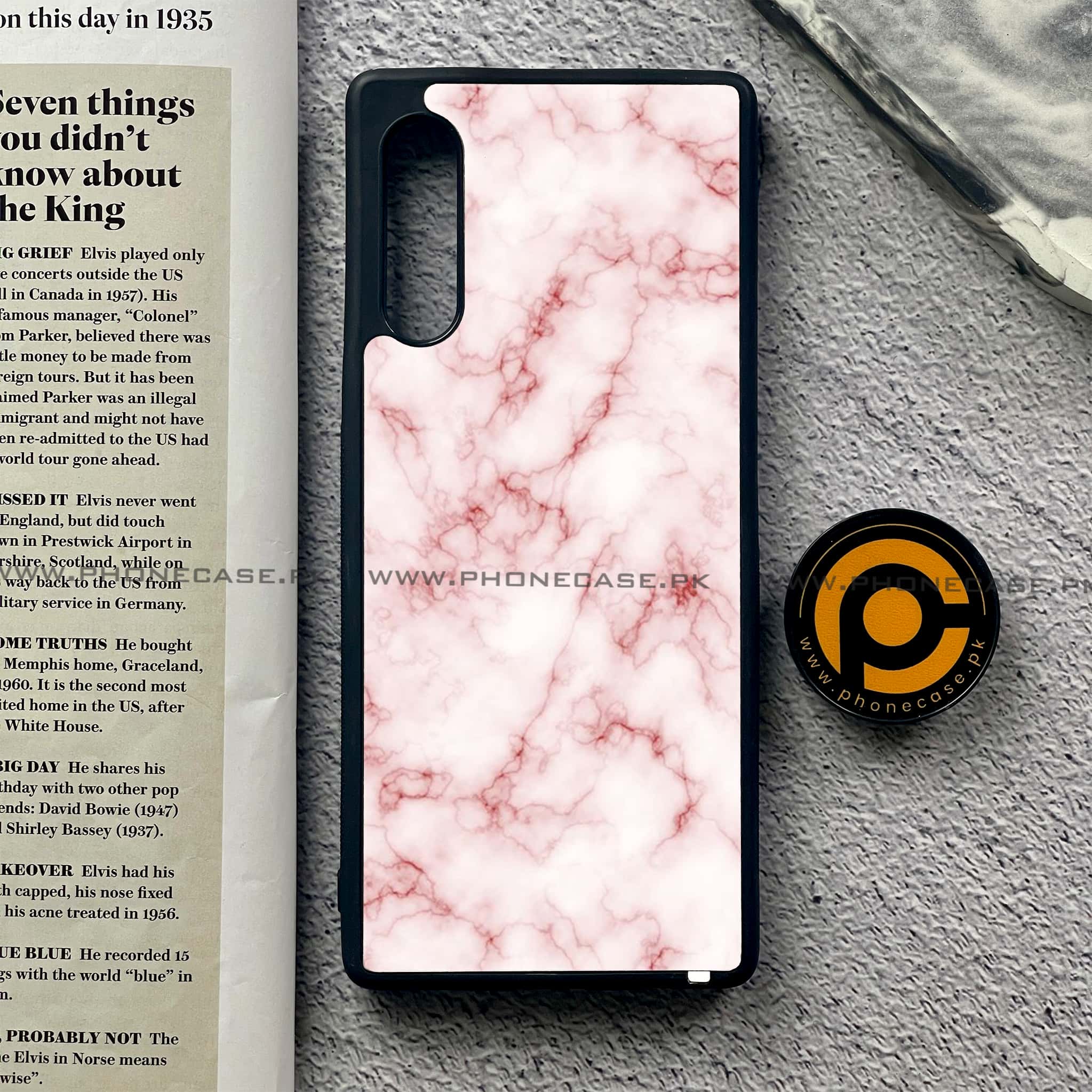 LG Velvet - Pink Marble Series - Premium Printed Glass soft Bumper shock Proof Case