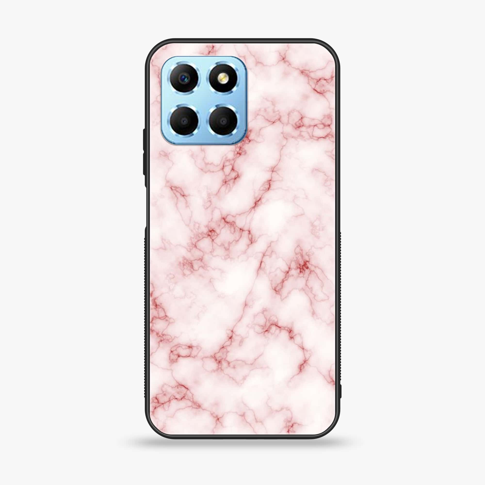Honor X6 - Pink Marble Series - Premium Printed Glass soft Bumper shock Proof Case
