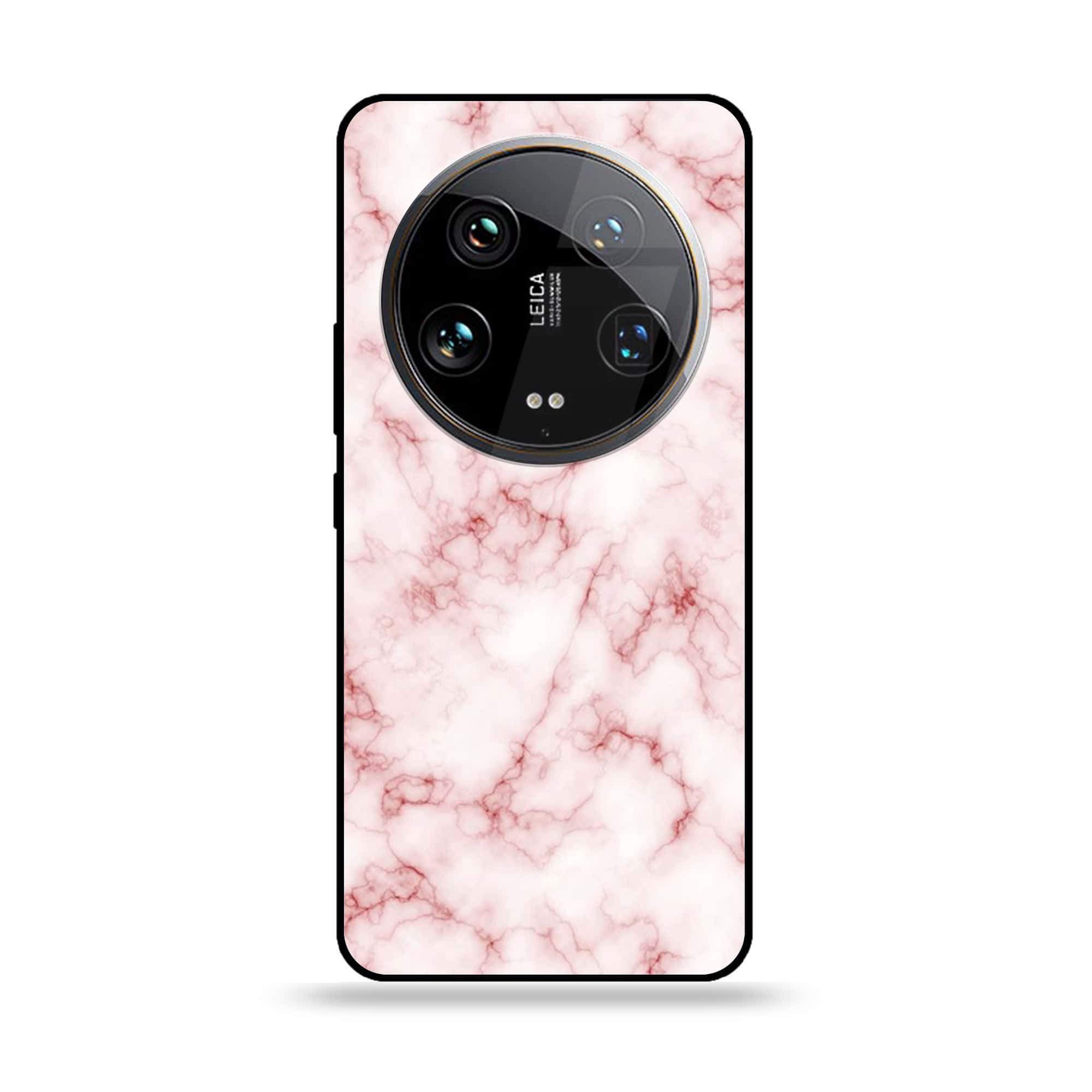 Xiaomi 14 Ultra - Pink Marble Series - Premium Printed Glass soft Bumper shock Proof Case