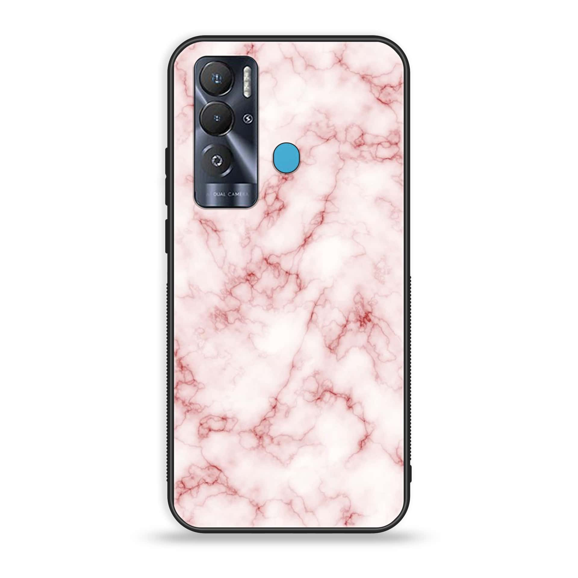 Tecno Pova Neo Pink Marble Premium Printed Glass soft Bumper shock Proof Case