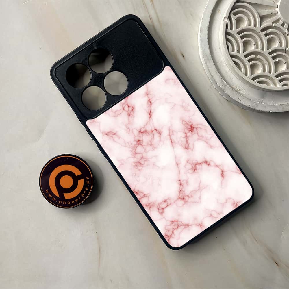 Xiaomi Poco F6 Pro - Pink Marble Series - Premium Metal Printed soft Bumper shock Proof Case