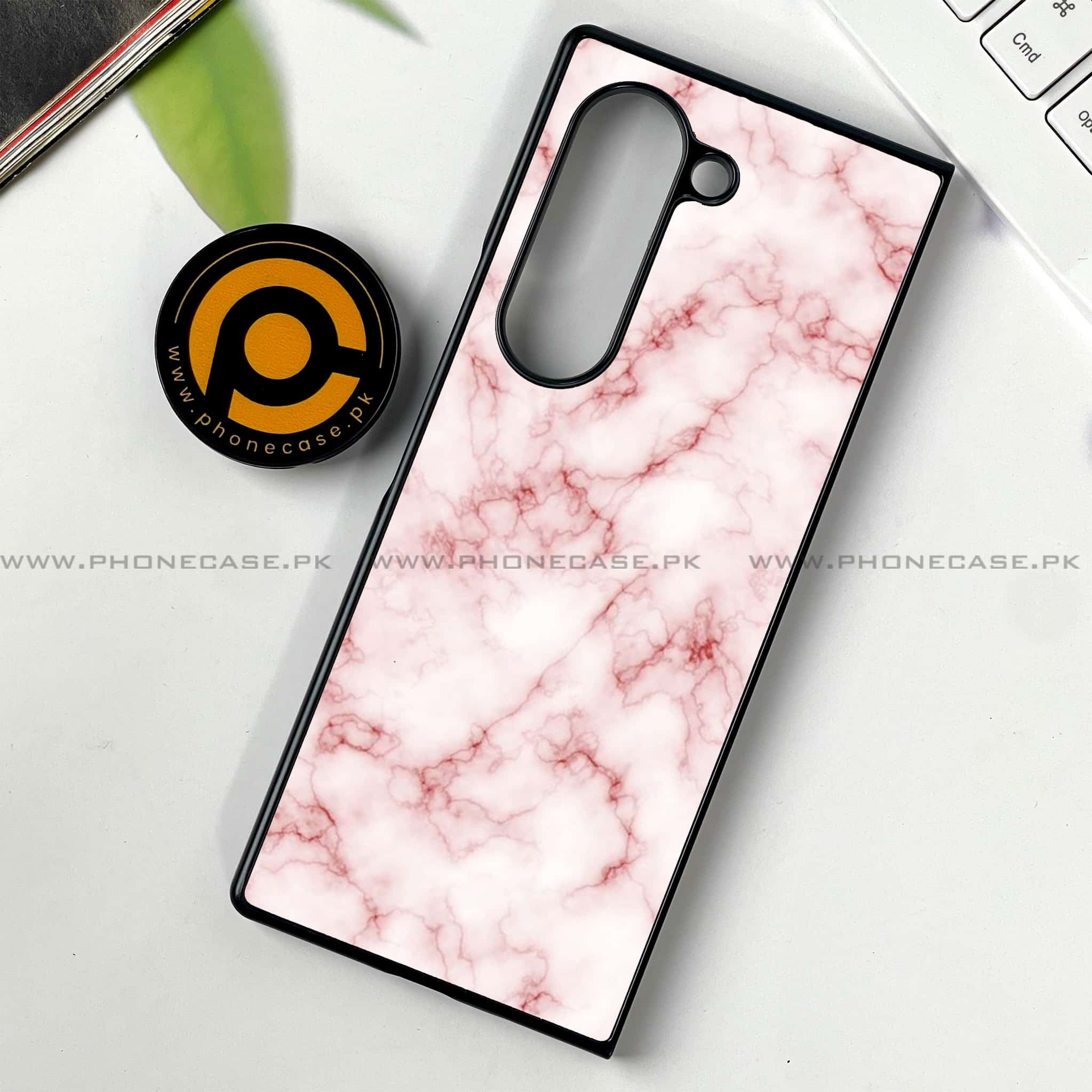 Samsung Galaxy Z Fold 6 - Pink Marble Series - Premium Printed Metal soft Bumper shock Proof Case