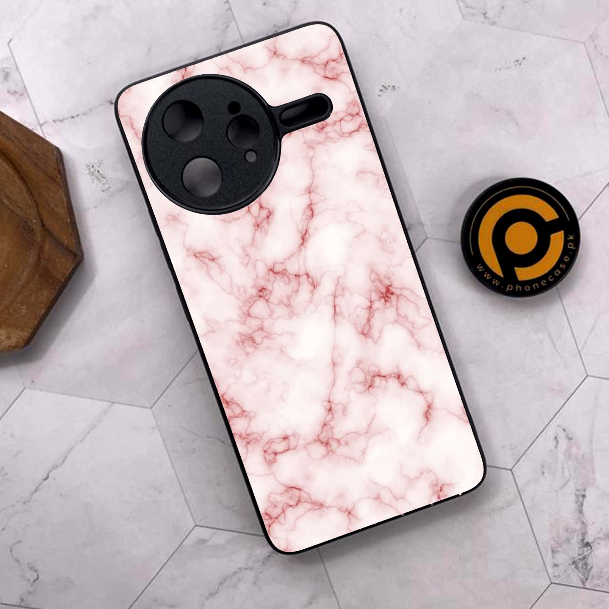 Xiaomi Poco F7 Ultra 5G - Pink Marble Series - Premium Metal Printed soft Bumper shock Proof Case