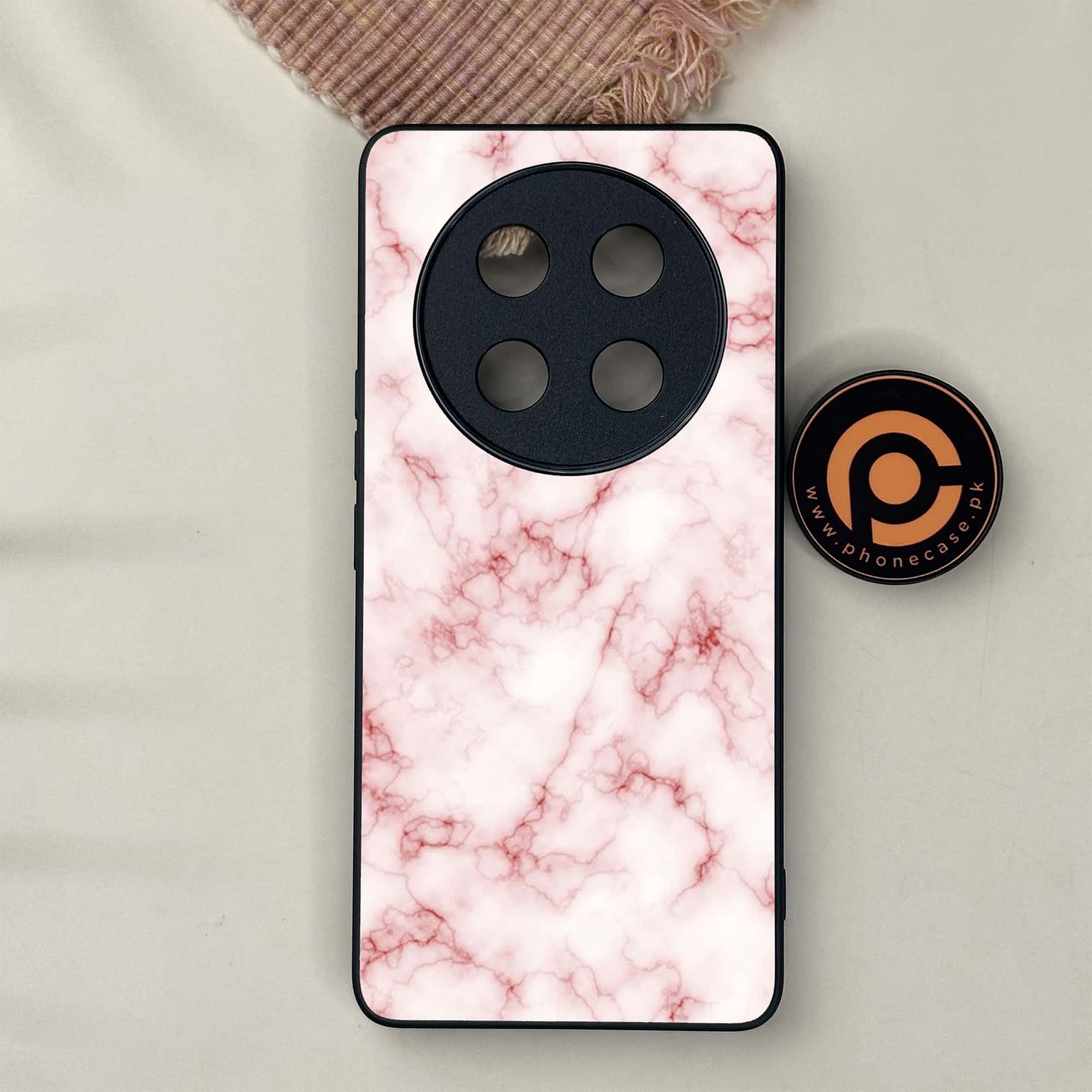 Honor X9c 5G - Pink Marble Series - Premium Metal Printed soft Bumper shock Proof Case