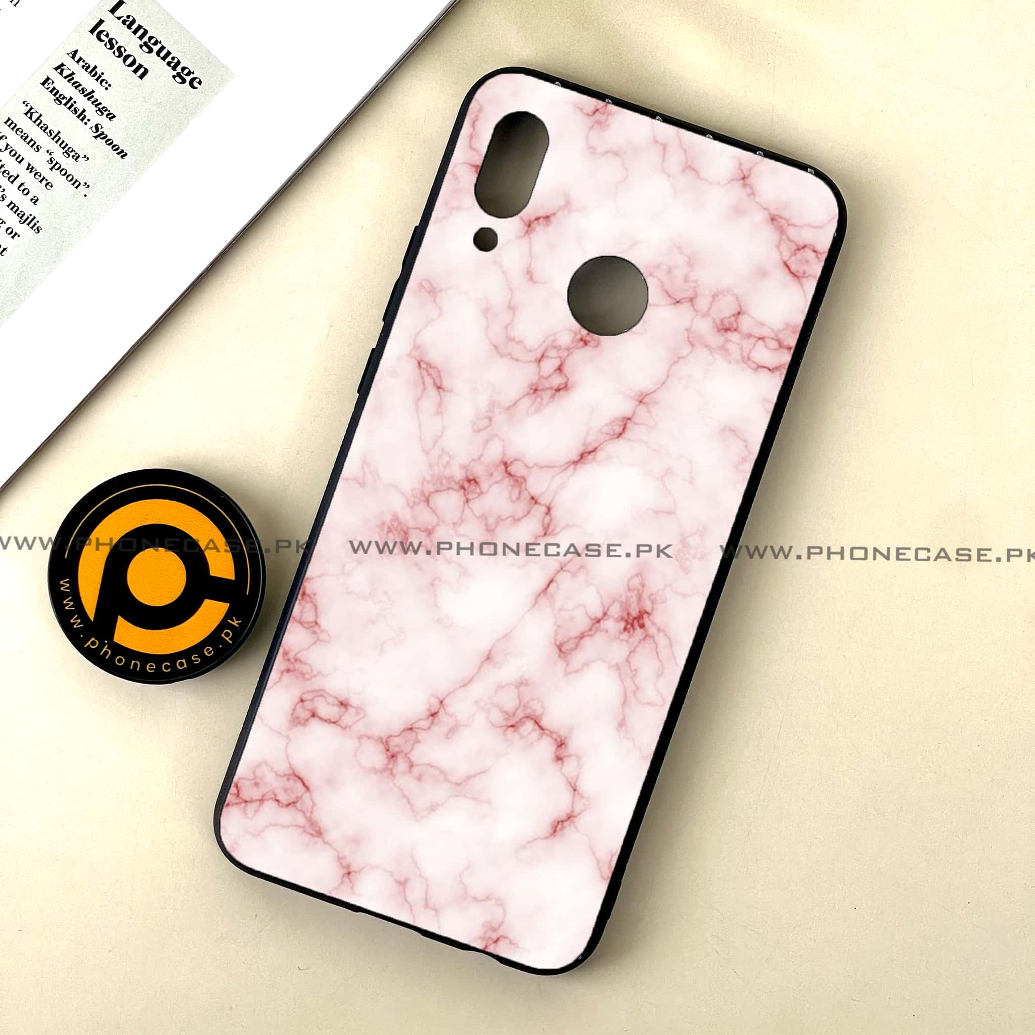 Huawei Nova 3 - Pink Marble Series - Premium Printed Glass soft Bumper shock Proof Case