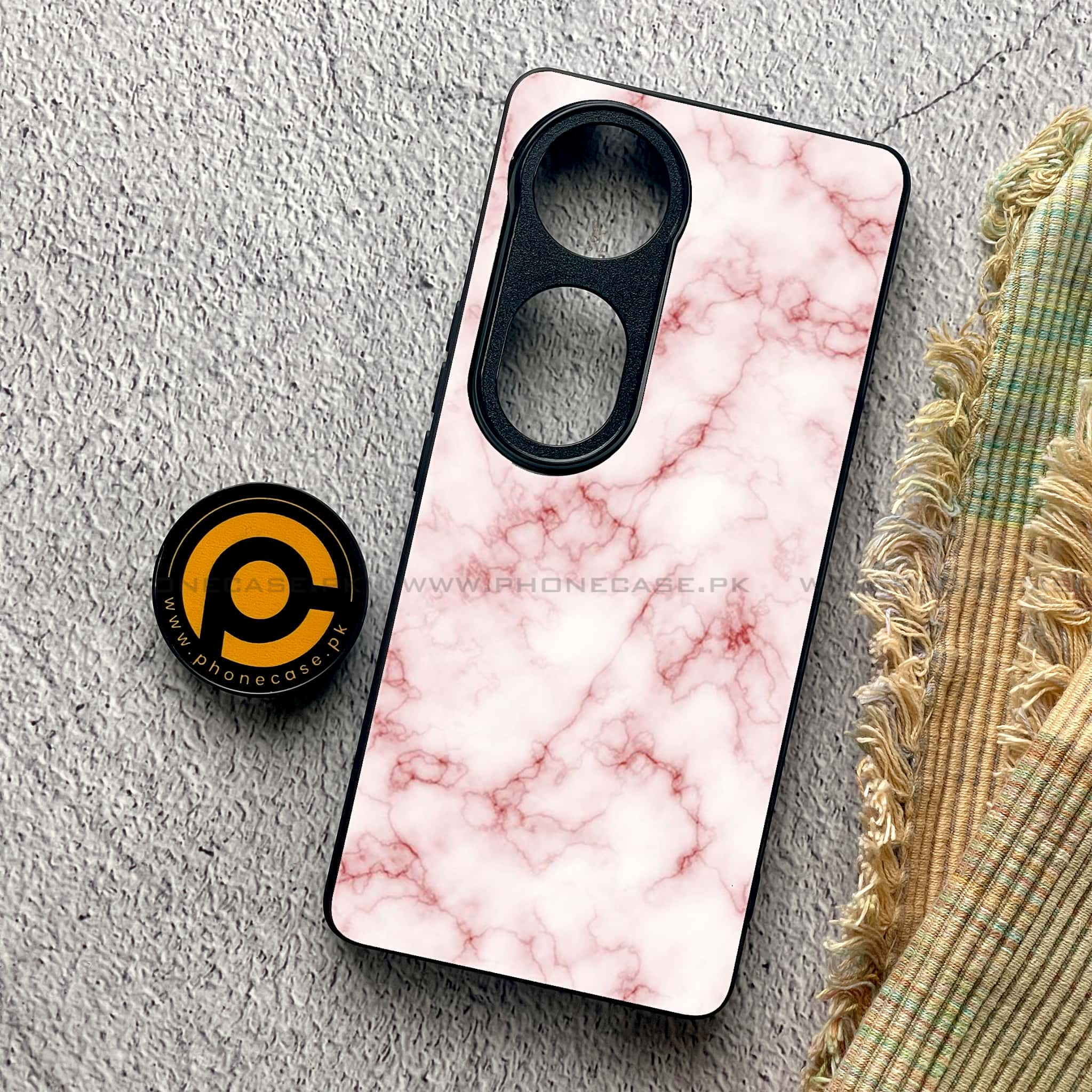 Vivo S19 Pro - Pink Marble Series - Premium Metal Printed soft Bumper shock Proof Case