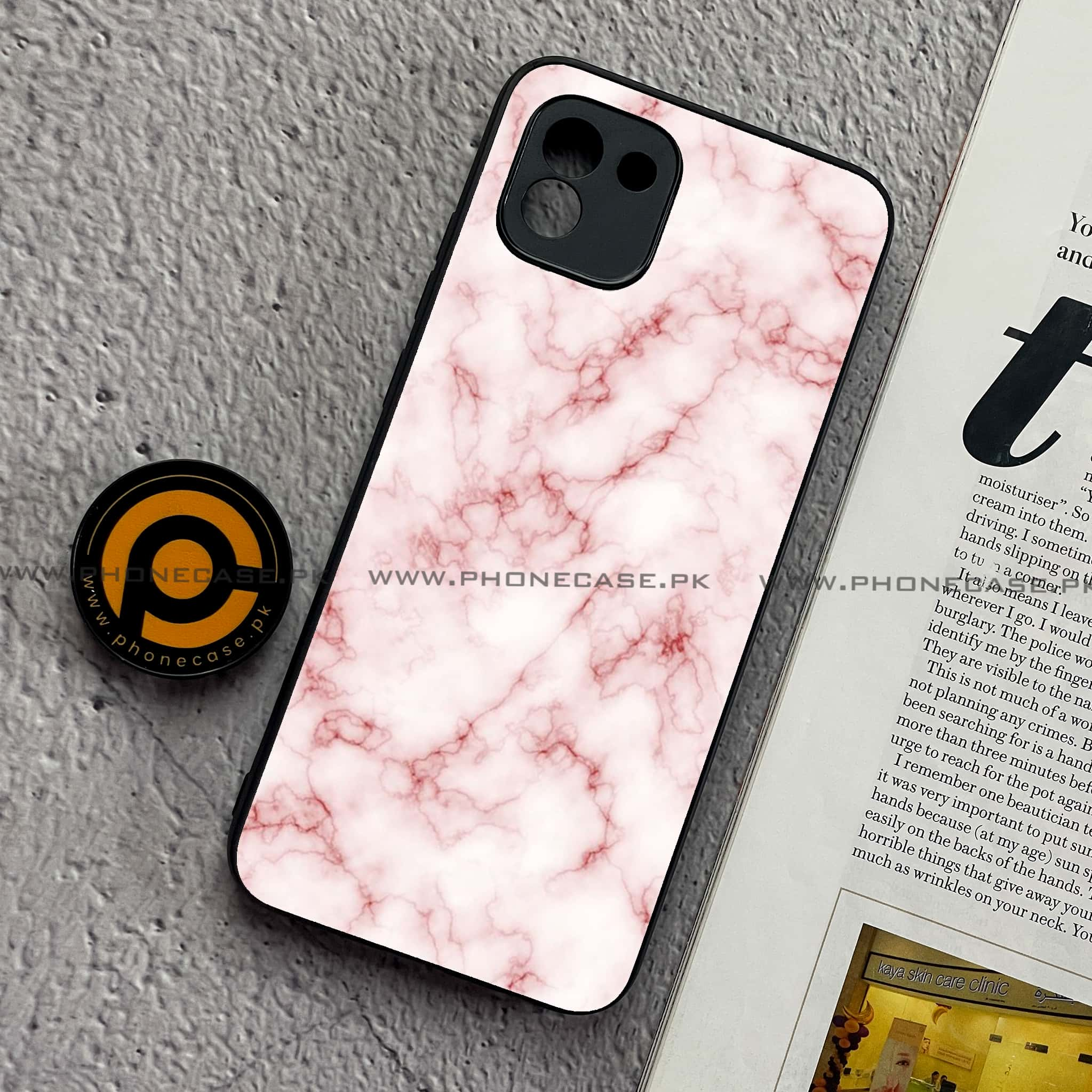 Samsung Galaxy A03 - Pink Marble Series - Premium Printed Glass soft Bumper shock Proof Case