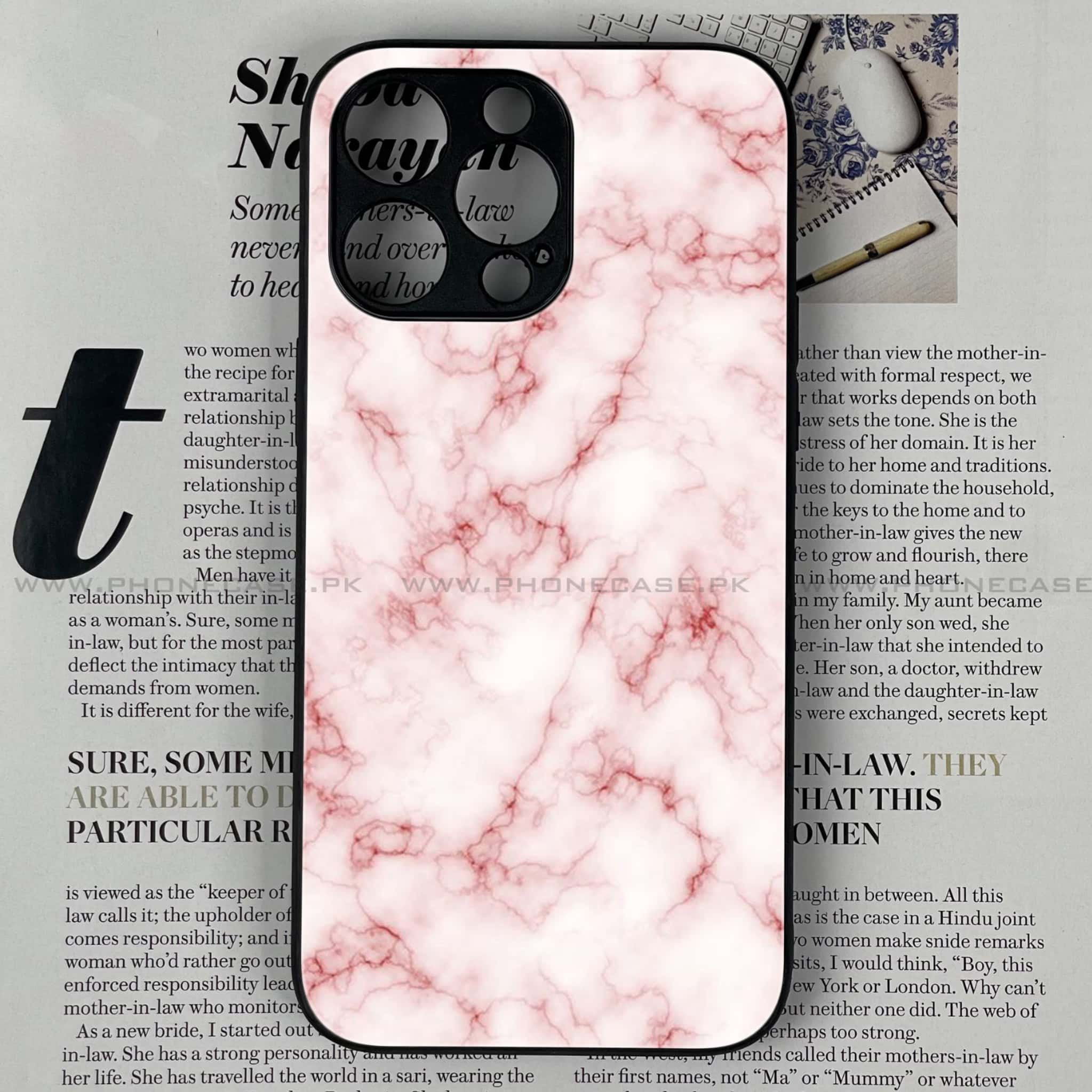 iPhone 11 Pro Max - Pink Marble Series - Premium Printed Glass soft Bumper shock Proof Case