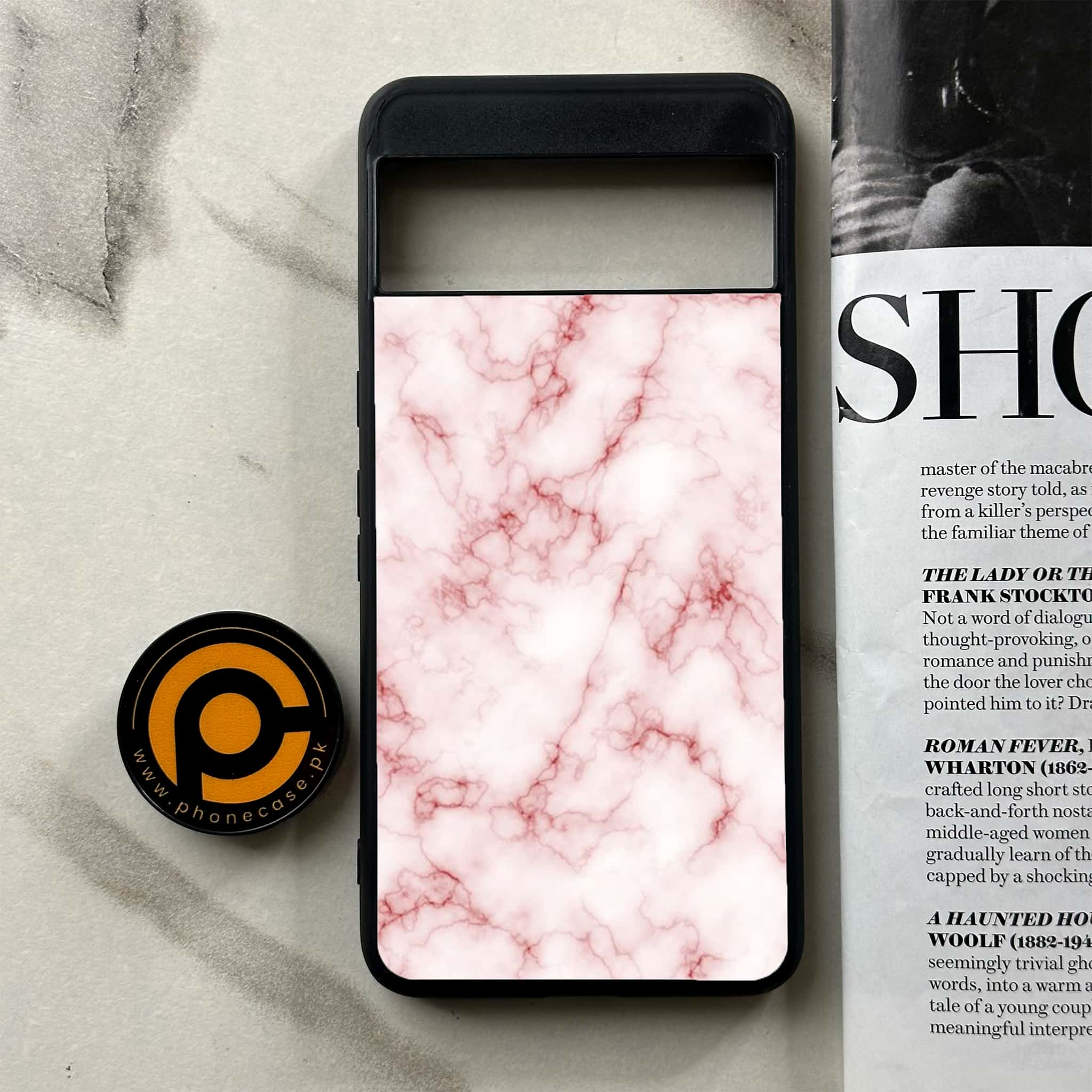 Google Pixel 8a - Pink Marble Series - Premium Printed soft Bumper Shock Proof Case