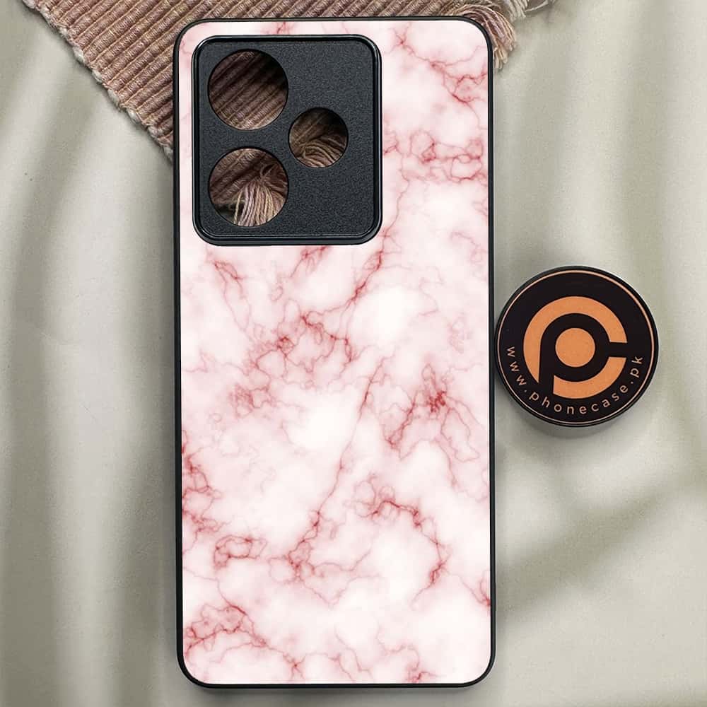 Realme GT 7T - Pink Marble Series - Premium Metal Printed soft Bumper shock Proof Case