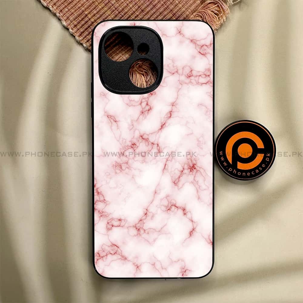Tecno Spark 40C - Pink Marble Series - Premium Metal Printed soft Bumper shock Proof Case