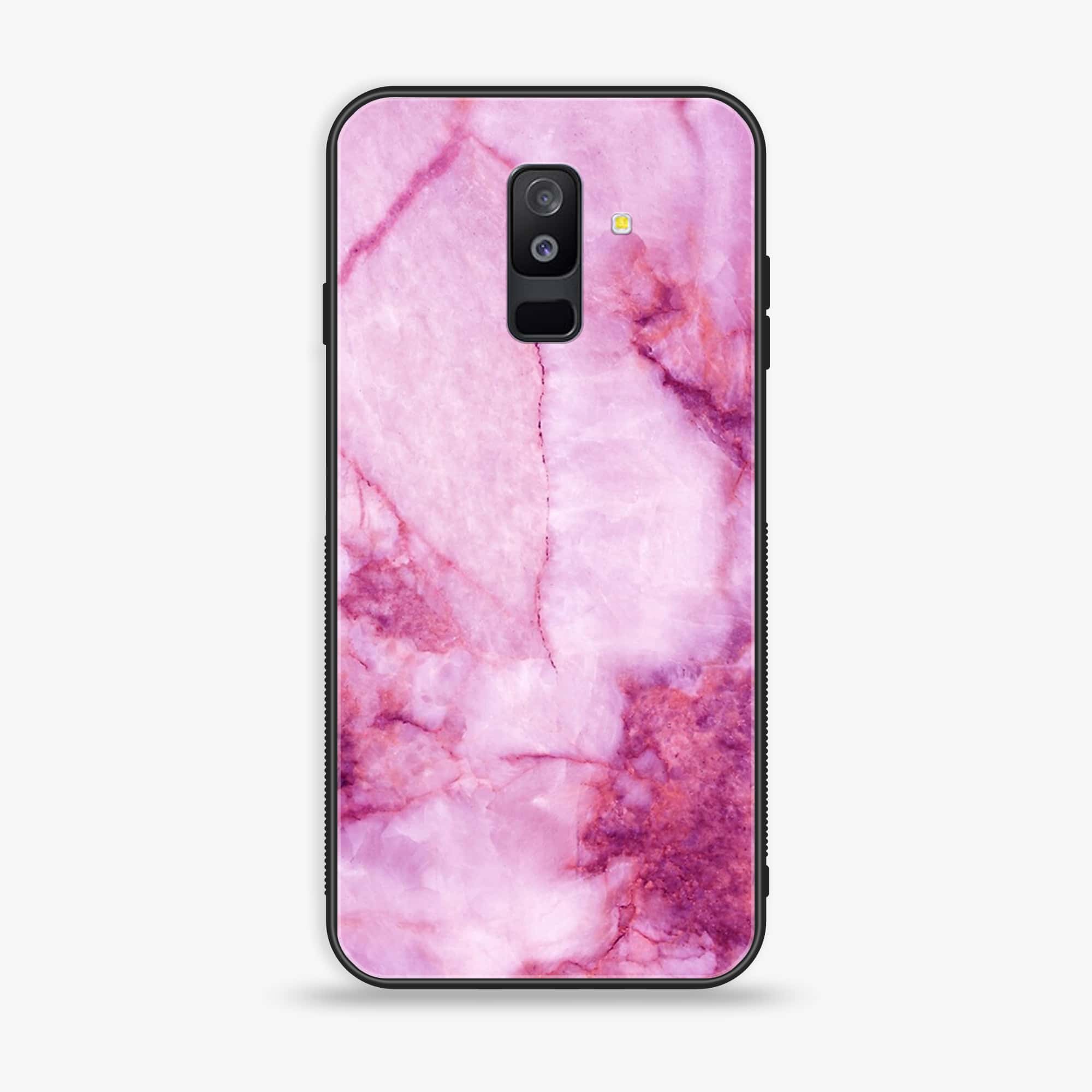Samsung Galaxy A6 Plus (2018) - Pink Marble Series - Premium Printed Glass soft Bumper shock Proof Case
