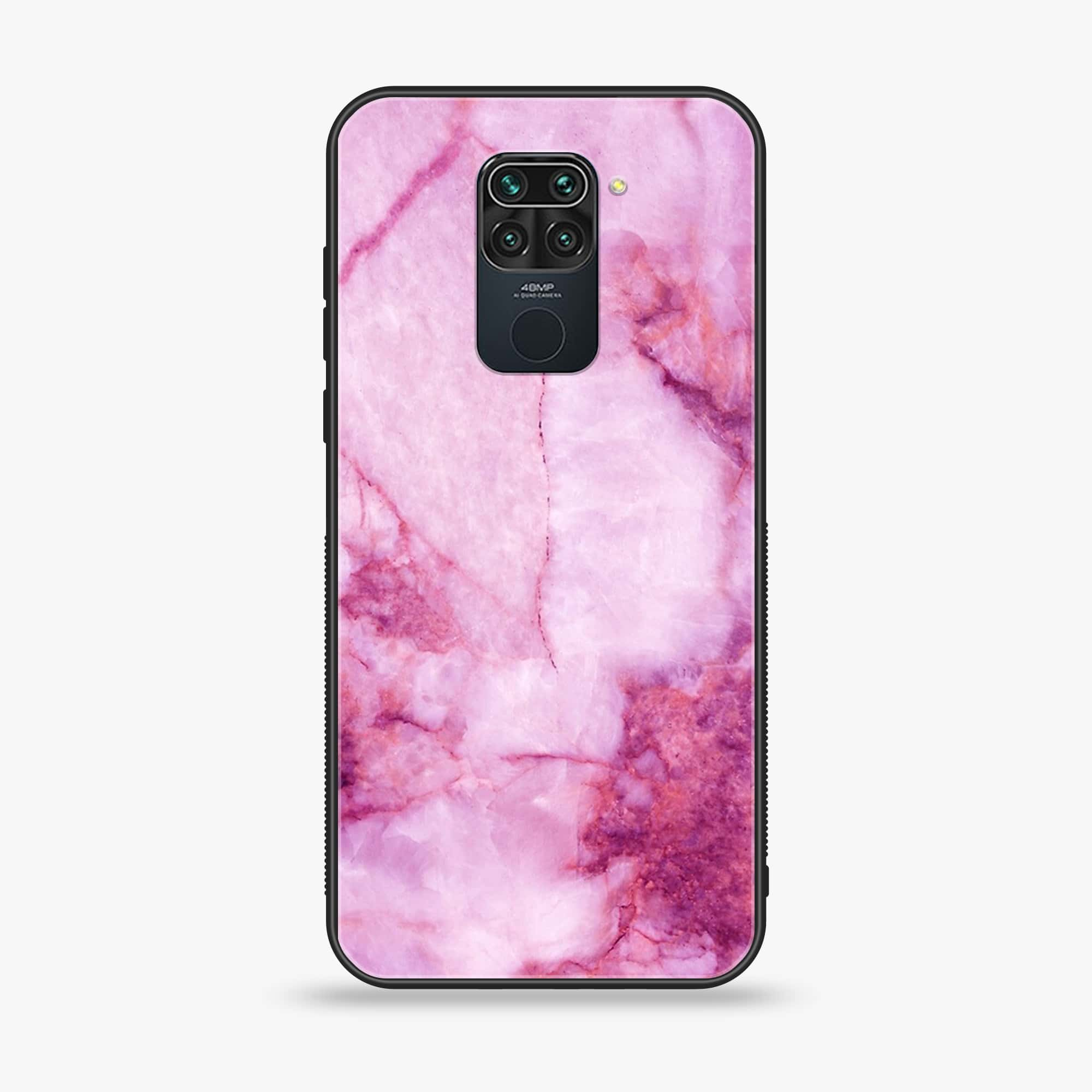 Xiaomi Redmi 10X - Pink Marble Series -  Premium Printed Metal soft Bumper shock Proof Case