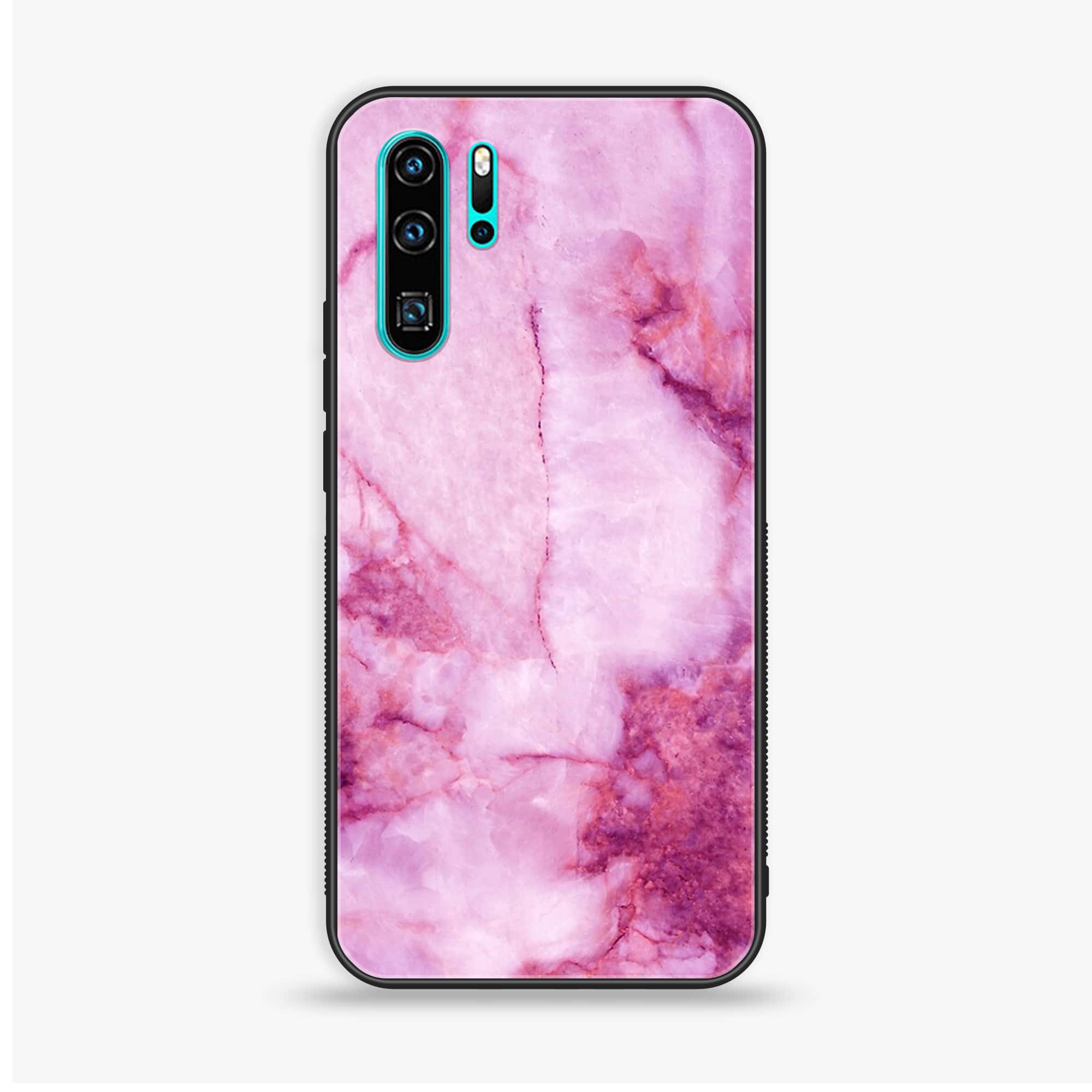 Huawei P30 Pro - Pink Marble Series - Premium Printed Glass soft Bumper shock Proof Case