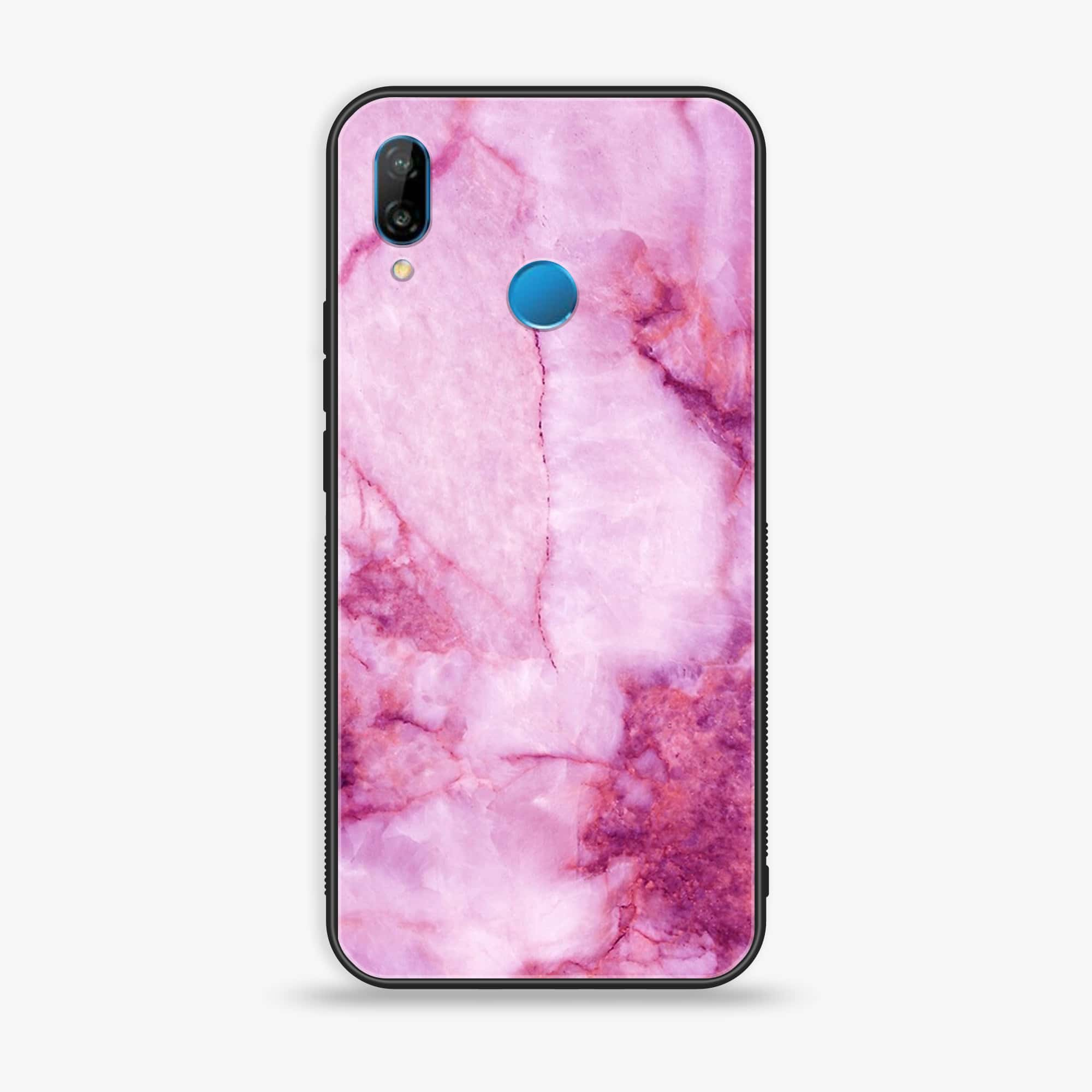 Huawei P20 lite - Pink Marble Series - Premium Printed Glass soft Bumper shock Proof Case