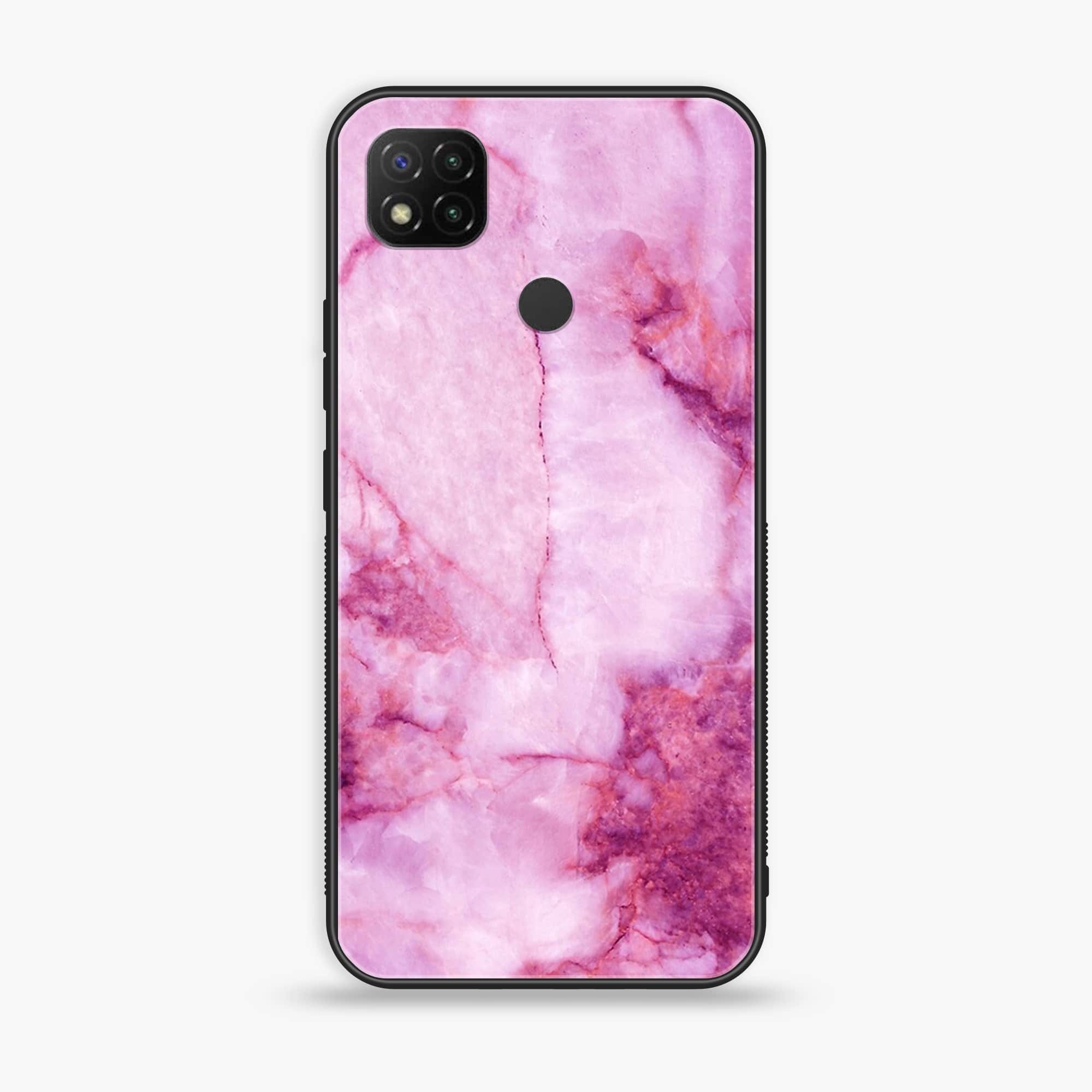 Xiaomi Redmi 10A- Pink Marble Series - Premium Printed Glass soft Bumper shock Proof Case