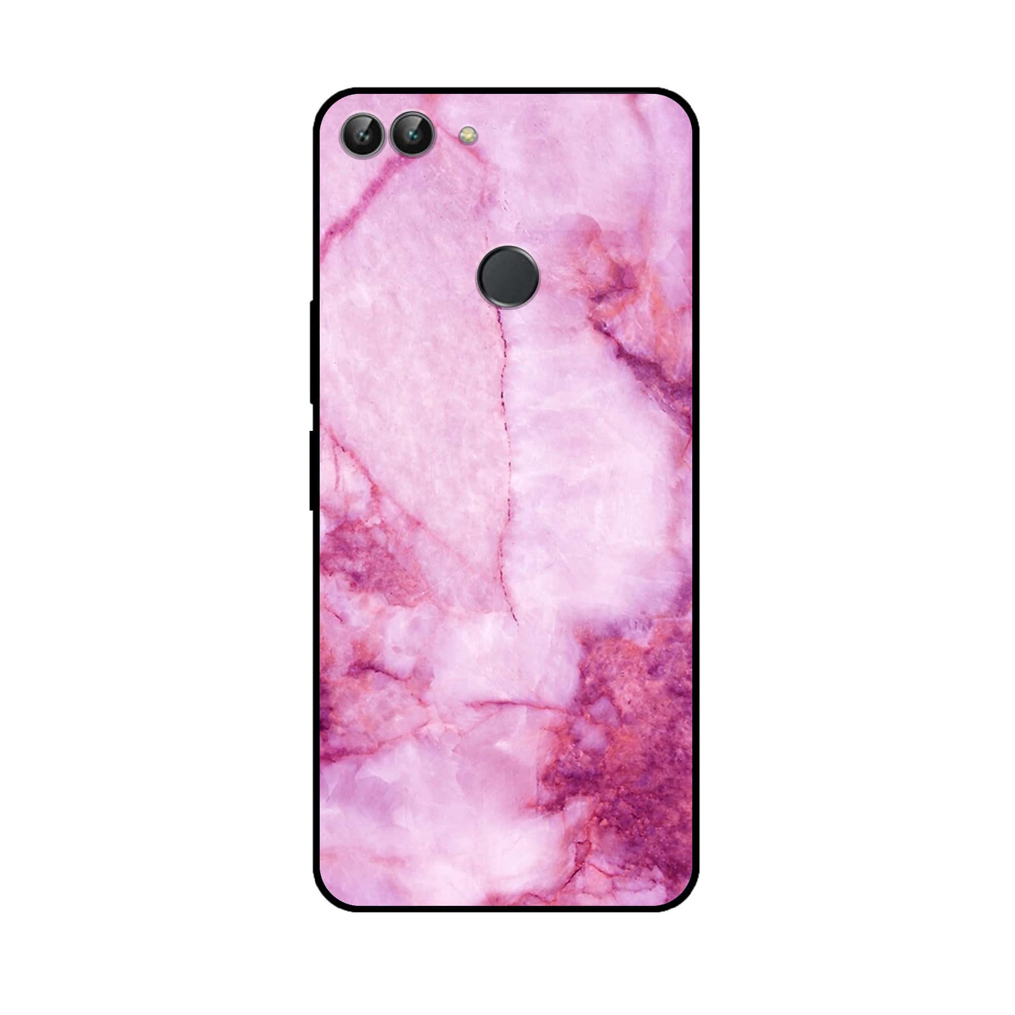 Huawei P Smart - Pink Marble Series - Premium Printed Glass soft Bumper shock Proof Case