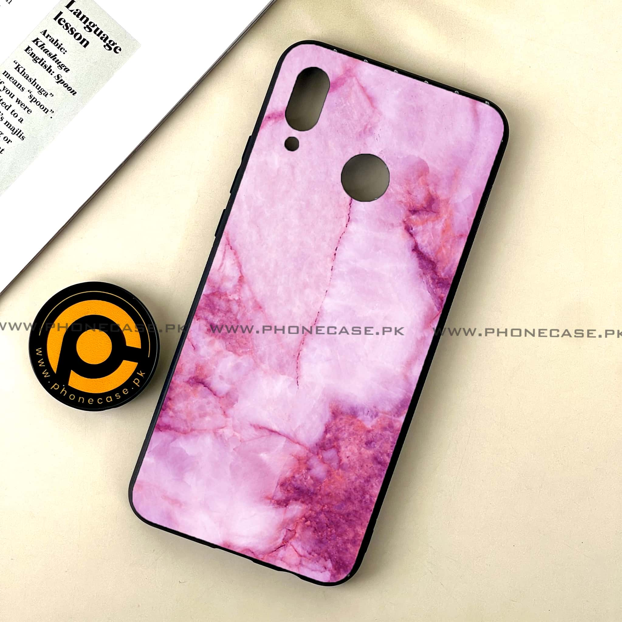 Huawei Nova 3 - Pink Marble Series - Premium Printed Glass soft Bumper shock Proof Case