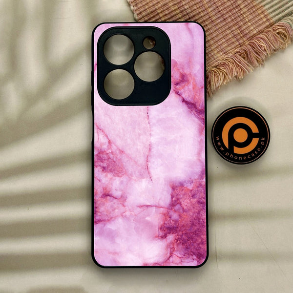 Tecno Spark GO 2024/ Smart 8/ Spark 20/ 20c/ Pop 8/ Hot 40i - Pink Marble Design 5- Premium Metal Printed soft Bumper Shock Proof Case CS-13257