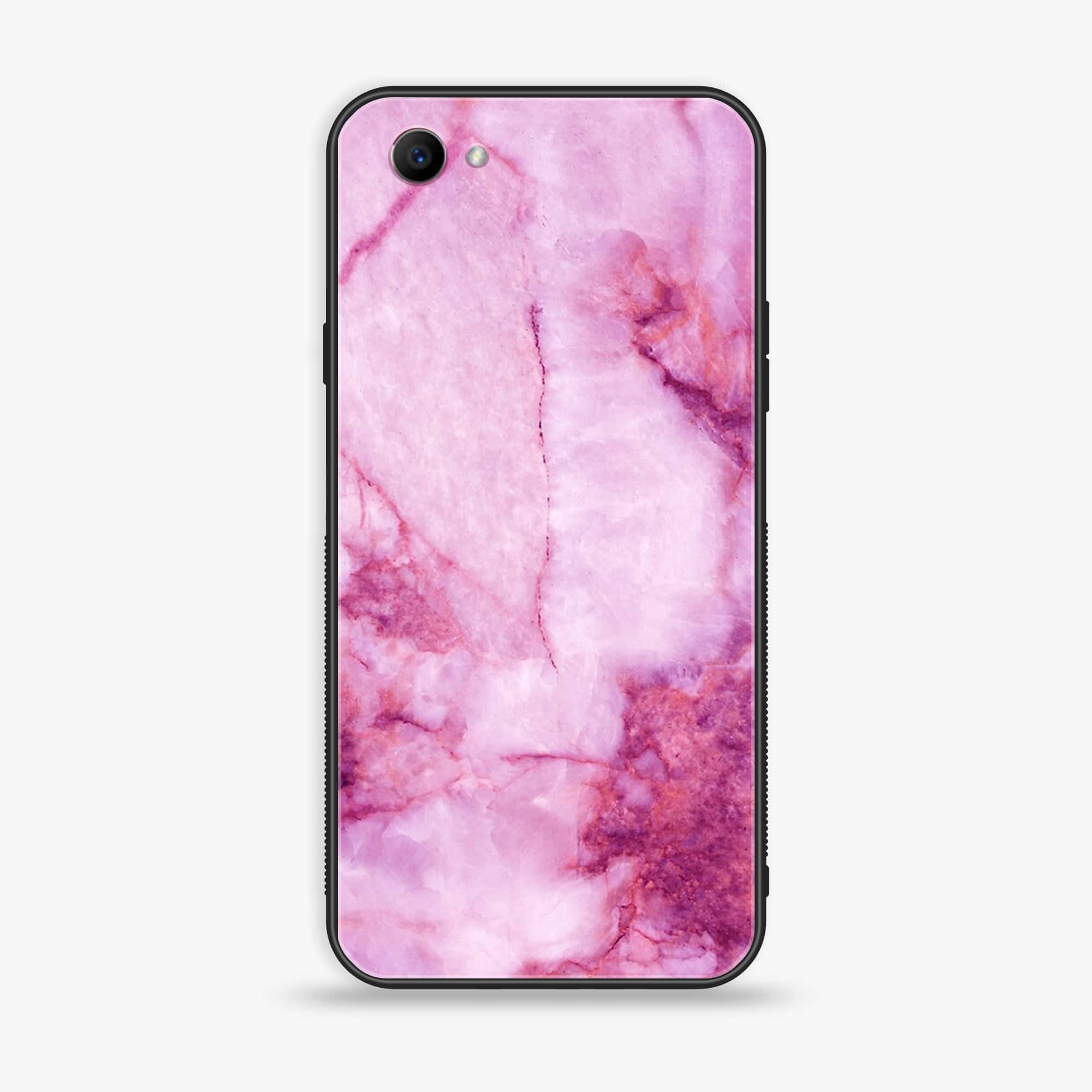 Oppo F7 Youth - Pink Marble Series - Premium Printed Glass soft Bumper shock Proof Case