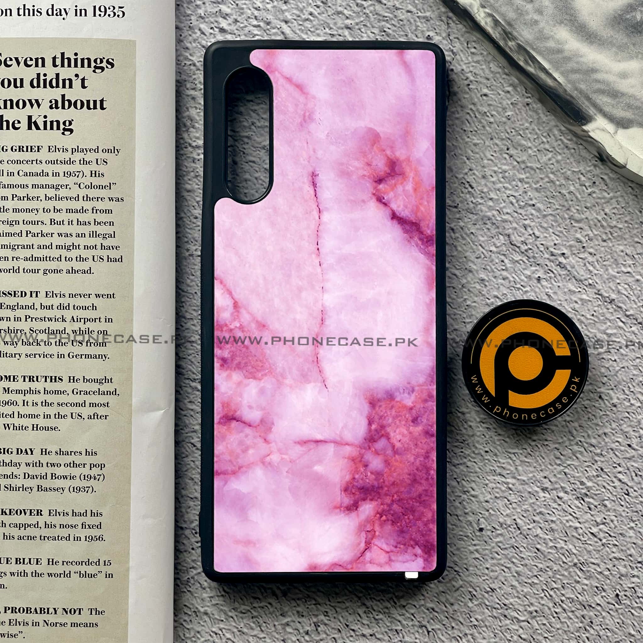 LG Velvet - Pink Marble Series - Premium Printed Glass soft Bumper shock Proof Case