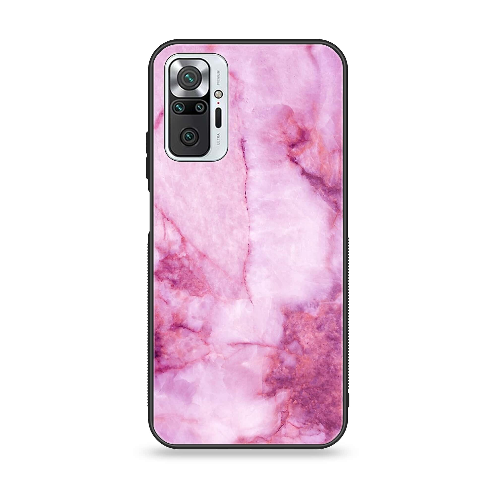 Xiaomi Redmi Note 10 Pro - Pink Marble Series - Premium Printed Glass soft Bumper shock Proof Case