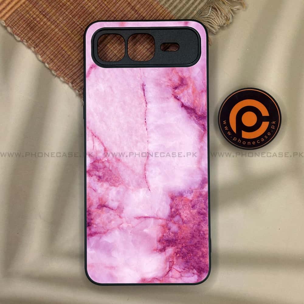 Infinix Smart 10 Plus - Pink Marble Series - Premium Metal Printed soft Bumper shock Proof Case
