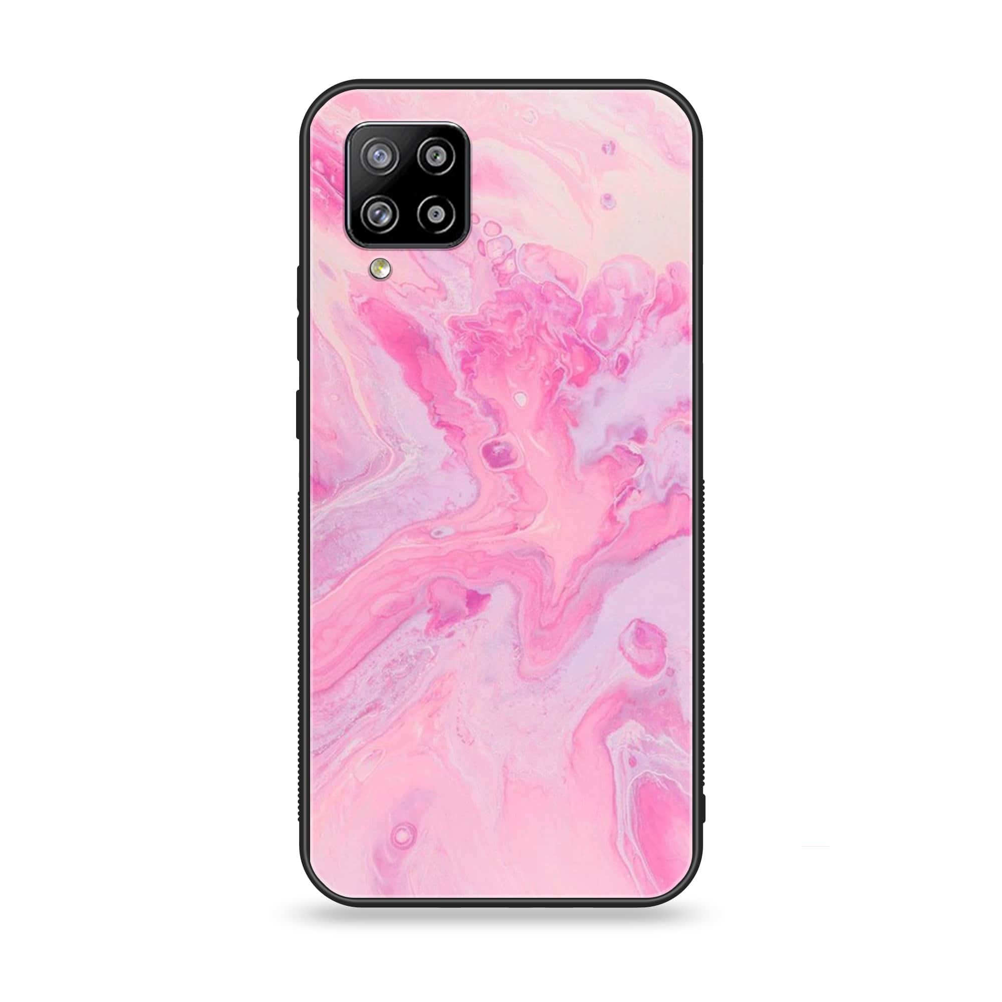 Samsung Galaxy A42 5G - Pink Marble Series - Premium Printed Glass soft Bumper shock Proof Case