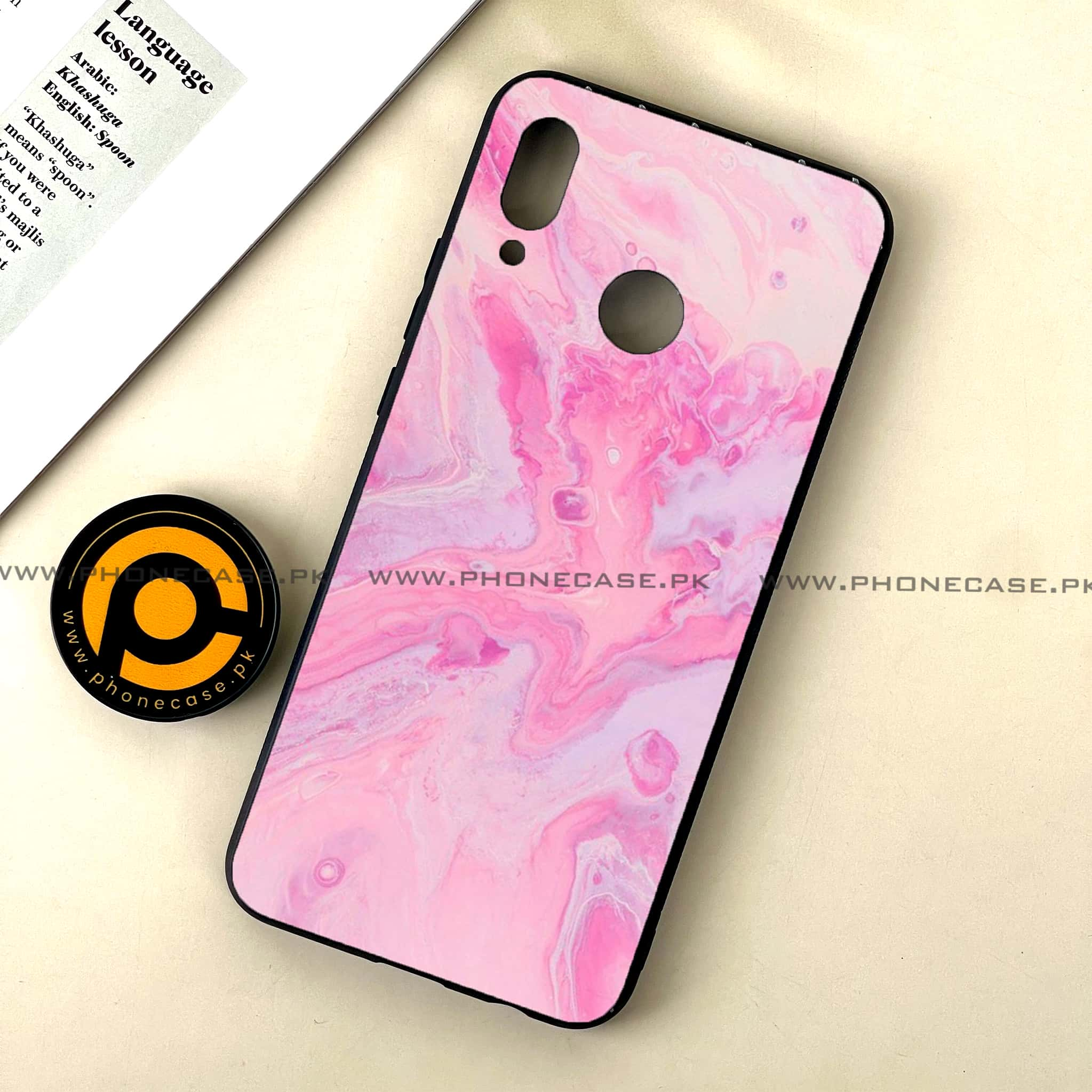 Huawei Nova 3 - Pink Marble Series - Premium Printed Glass soft Bumper shock Proof Case