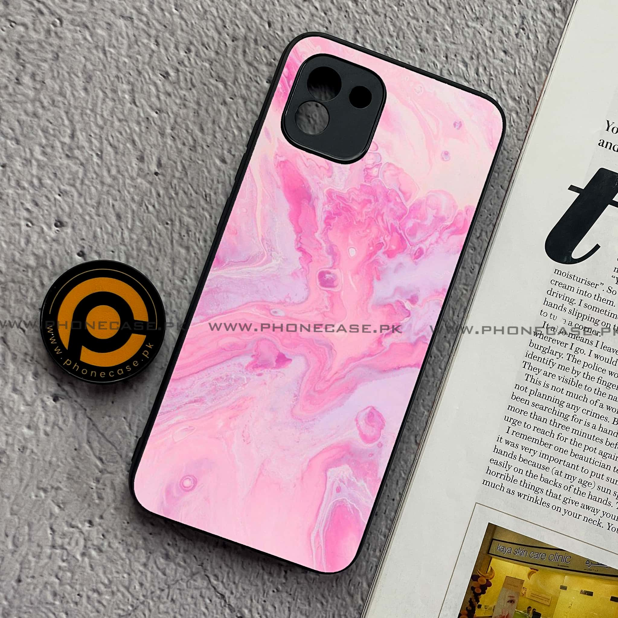 Samsung Galaxy A03 - Pink Marble Series - Premium Printed Glass soft Bumper shock Proof Case