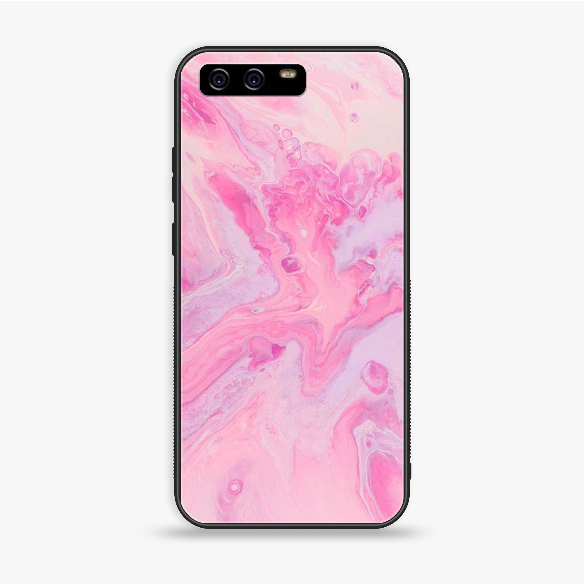 Huawei P10 Plus - Pink Marble Series - Premium Printed Glass Soft Bumper Shock Proof Case