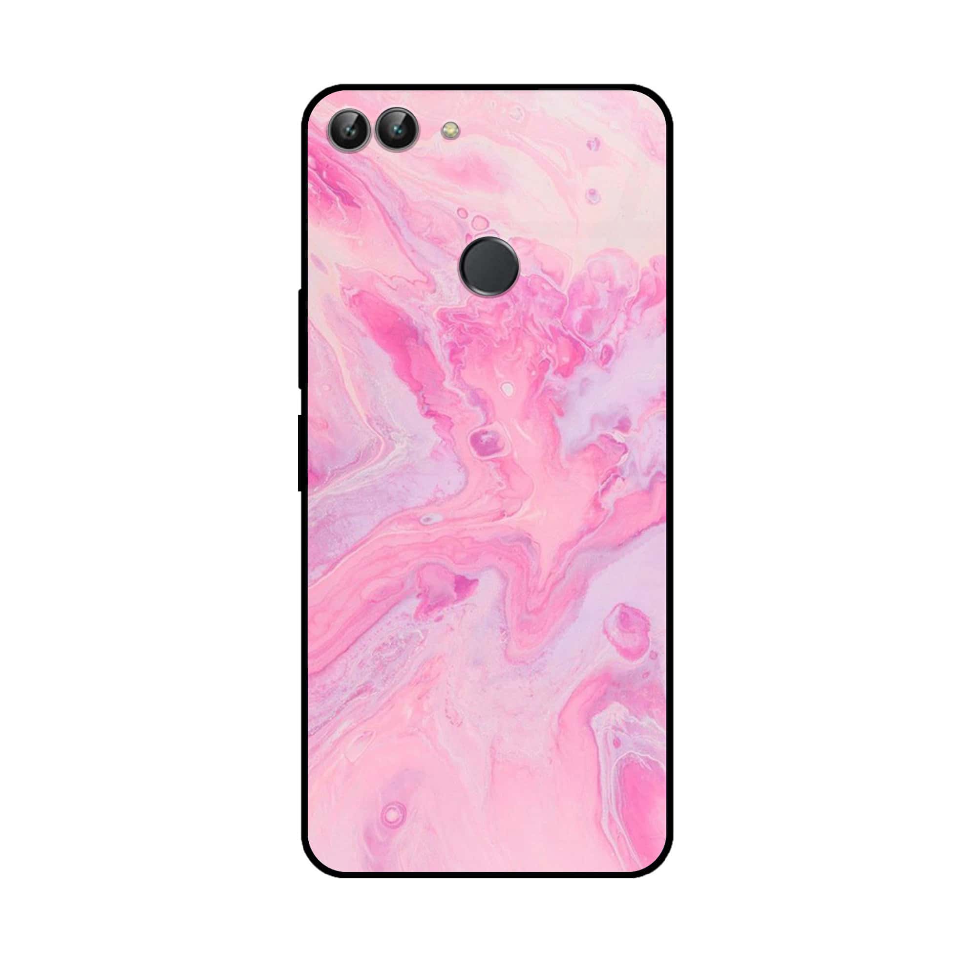 Huawei P Smart - Pink Marble Series - Premium Printed Glass soft Bumper shock Proof Case