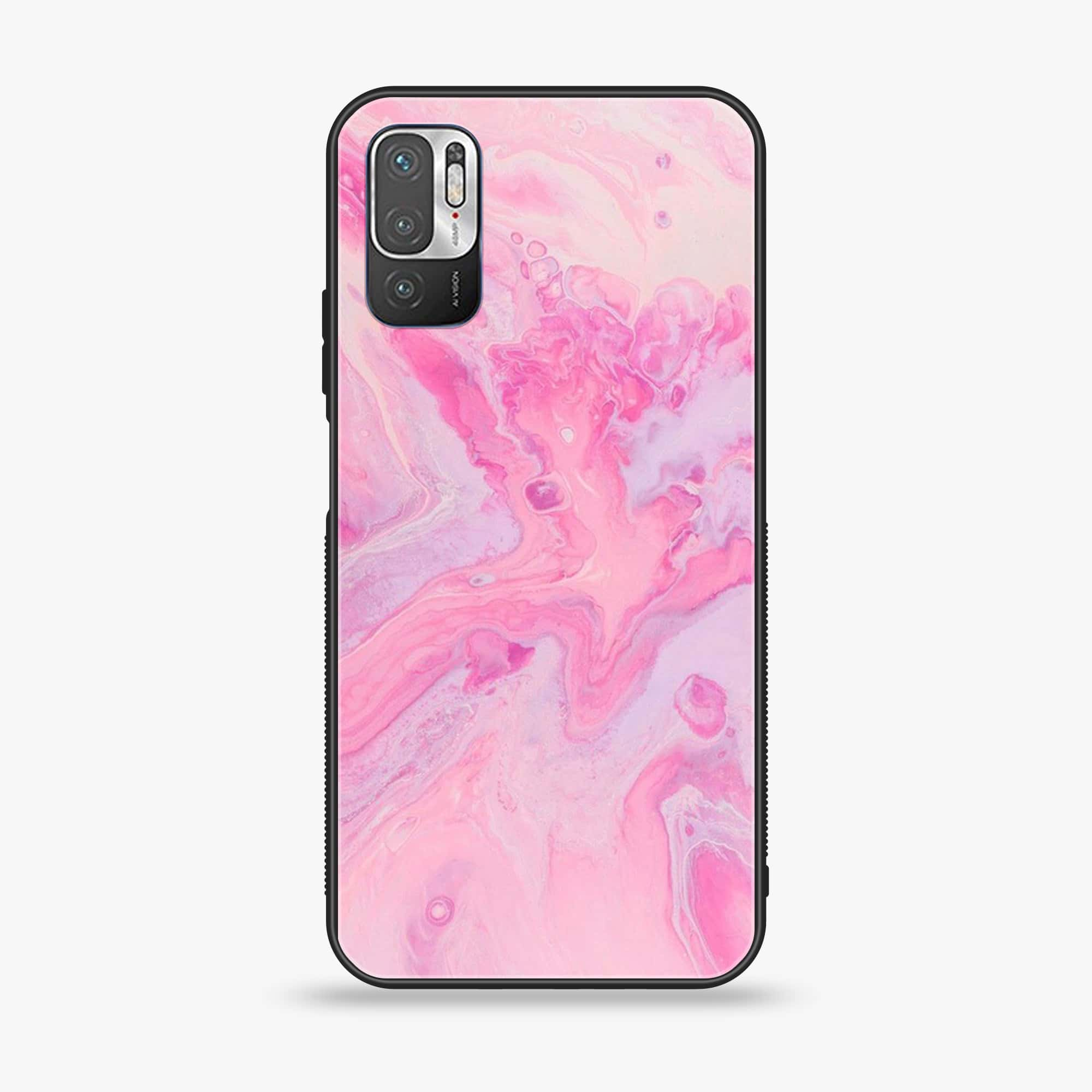 Xiaomi Redmi Note 10 5G - Pink Marble Series - Premium Printed Glass soft Bumper shock Proof Case