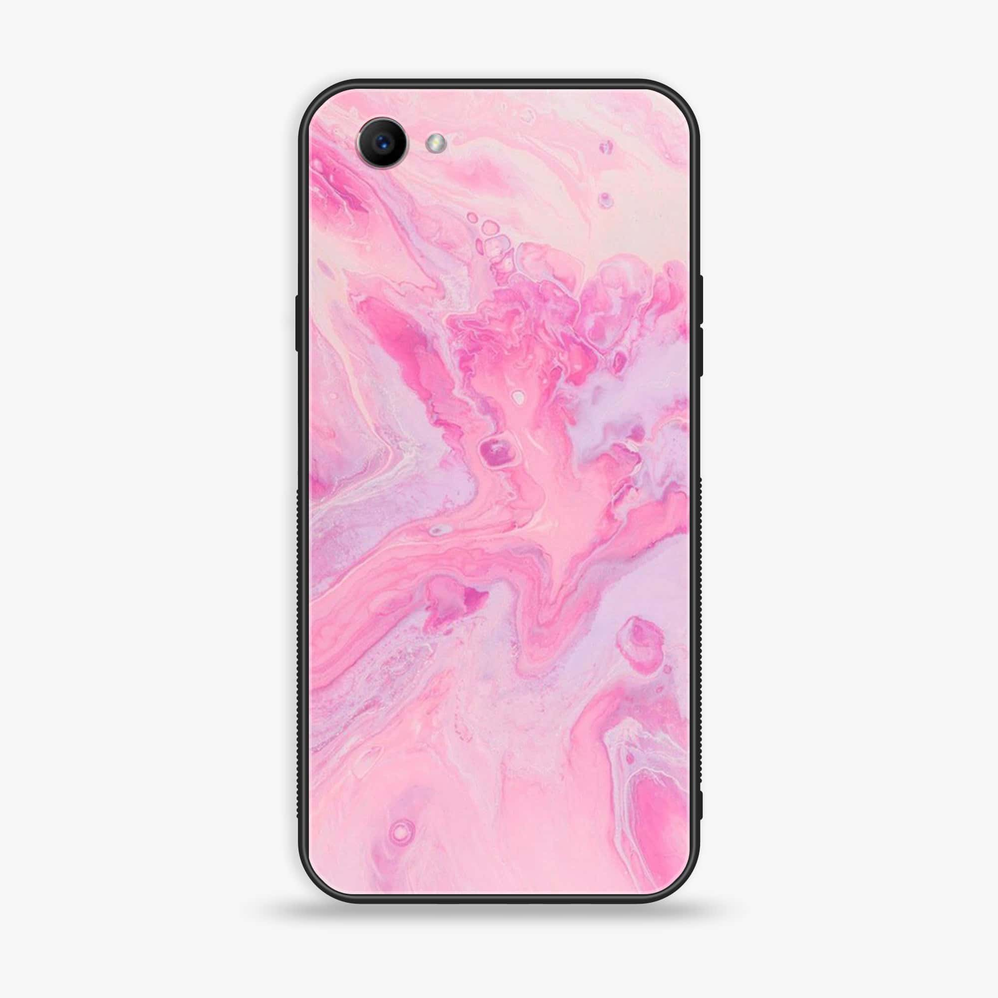 Oppo F7 Youth - Pink Marble Series - Premium Printed Glass soft Bumper shock Proof Case