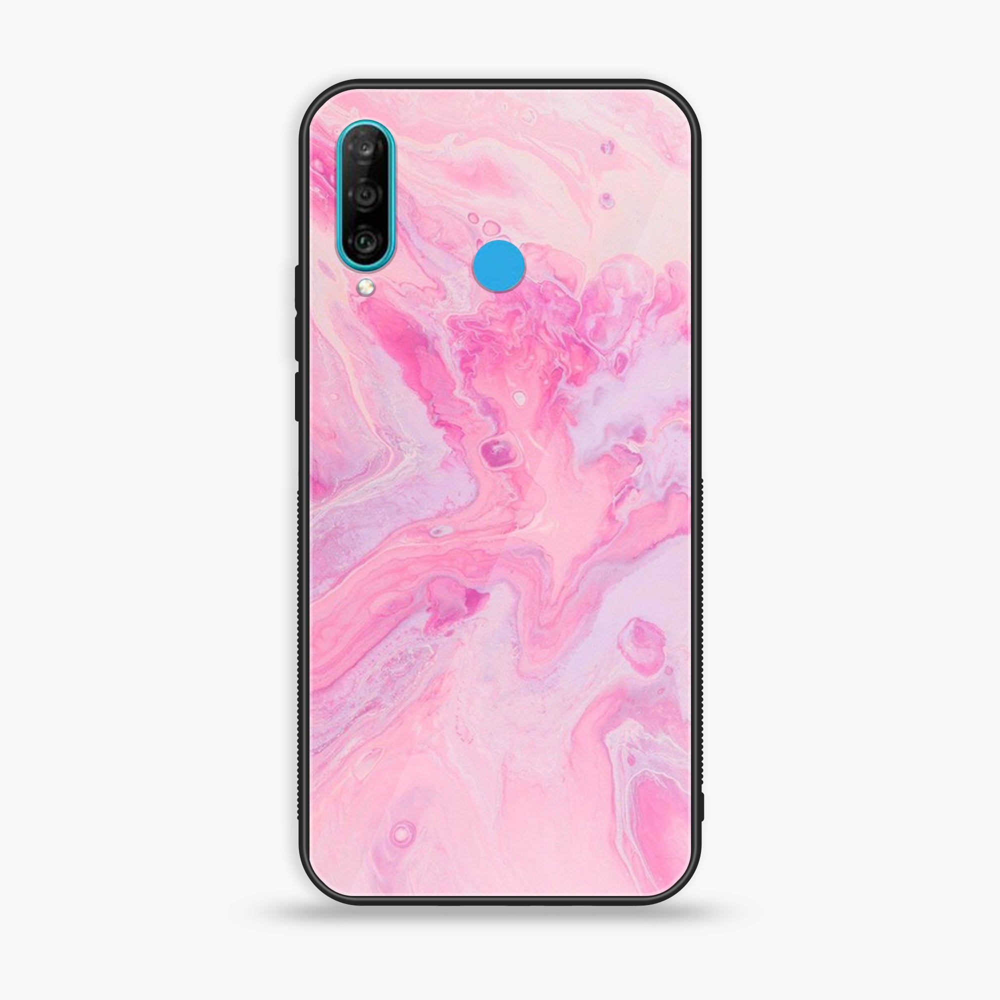 Huawei P30 lite - Pink Marble Series - Premium Printed Glass soft Bumper shock Proof Case