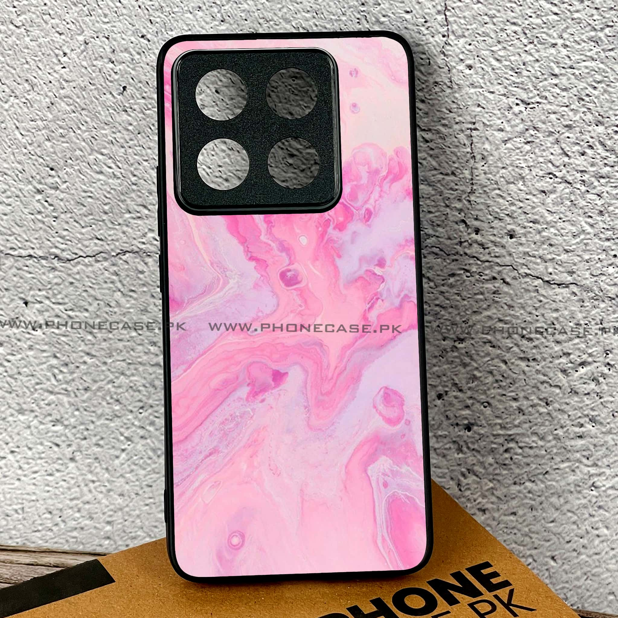 Xiaomi 14T - Pink Marble Series - Premium Printed Glass soft Bumper shock Proof Case