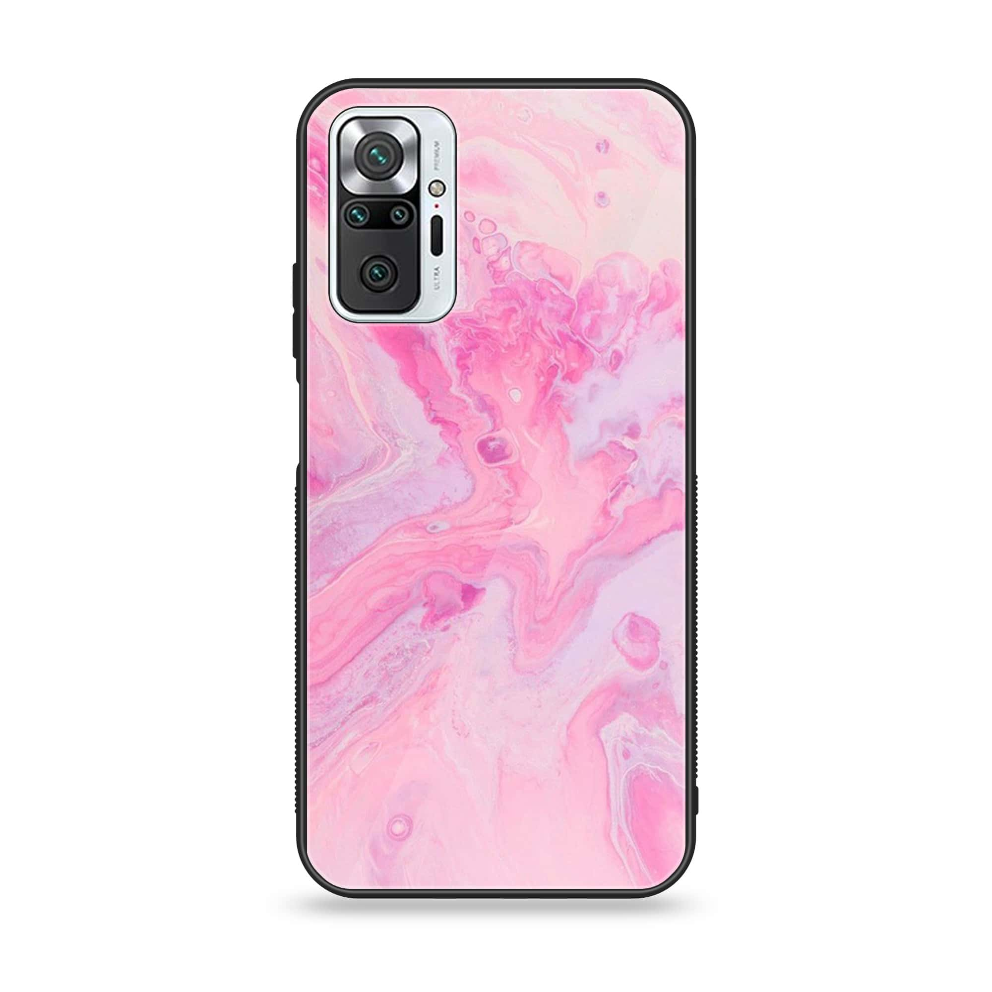 Xiaomi Redmi Note 10 Pro - Pink Marble Series - Premium Printed Glass soft Bumper shock Proof Case