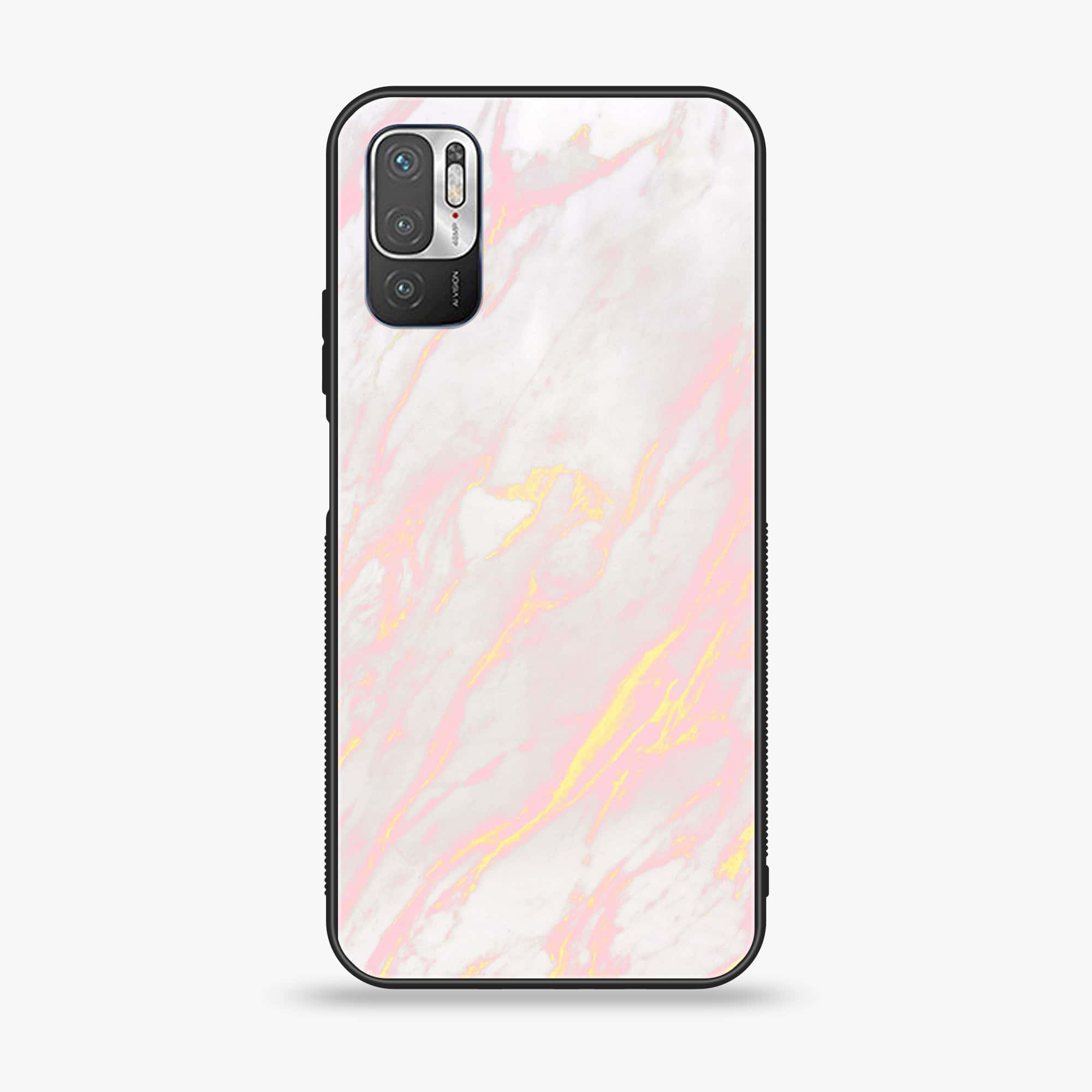 Xiaomi Redmi Note 10 5G - Pink Marble Series - Premium Printed Glass soft Bumper shock Proof Case