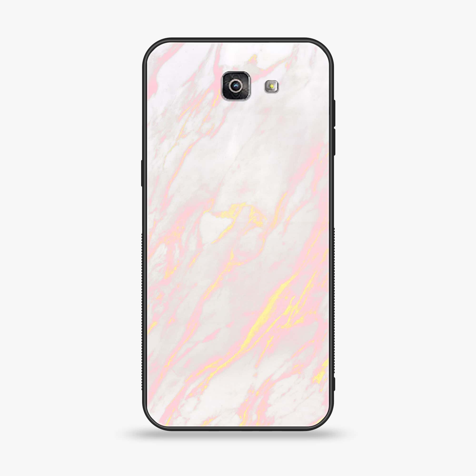 Galaxy J7 Prime 2018 - Pink Marble Series - Premium Printed Glass soft Bumper shock Proof Case