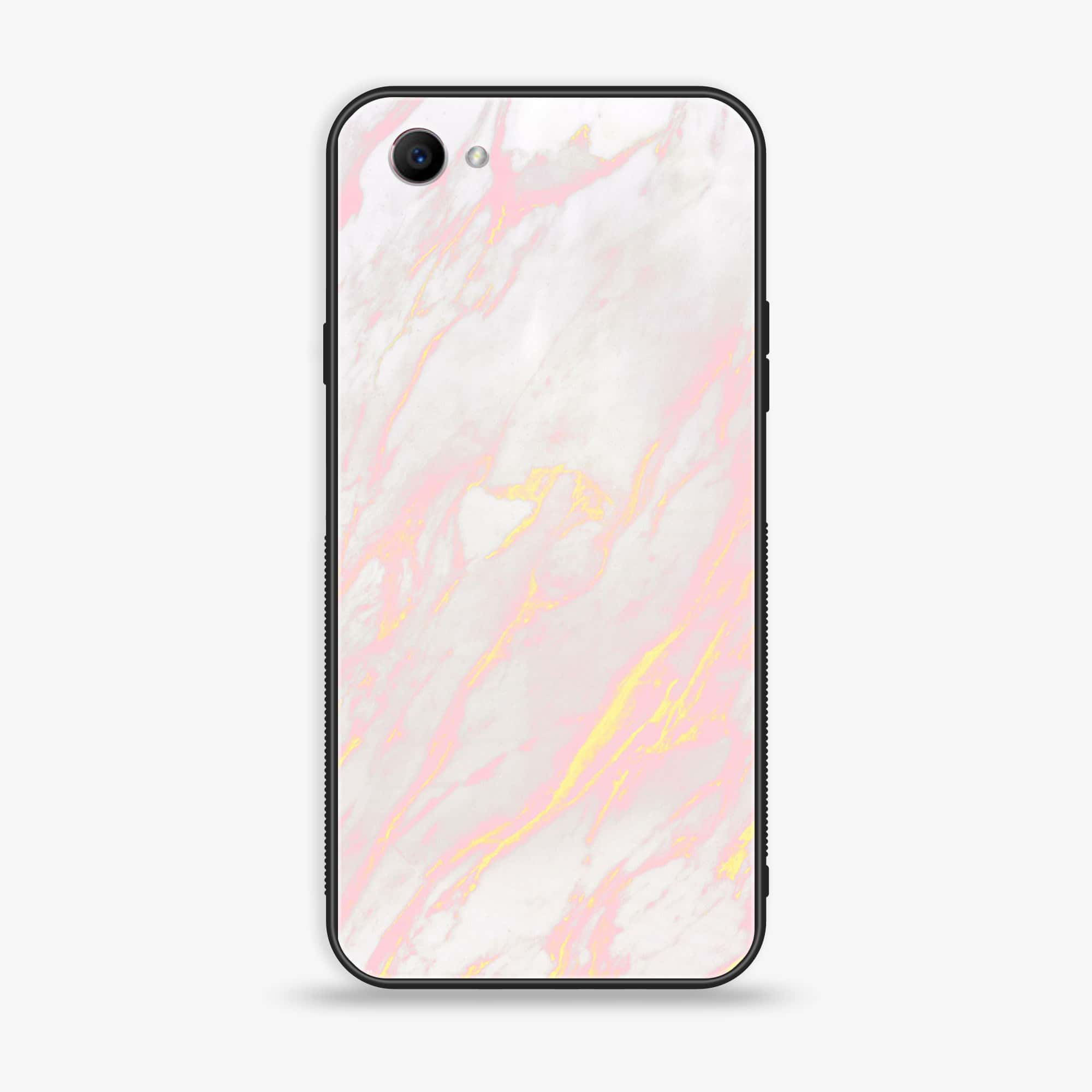 Oppo F7 Youth - Pink Marble Series - Premium Printed Glass soft Bumper shock Proof Case