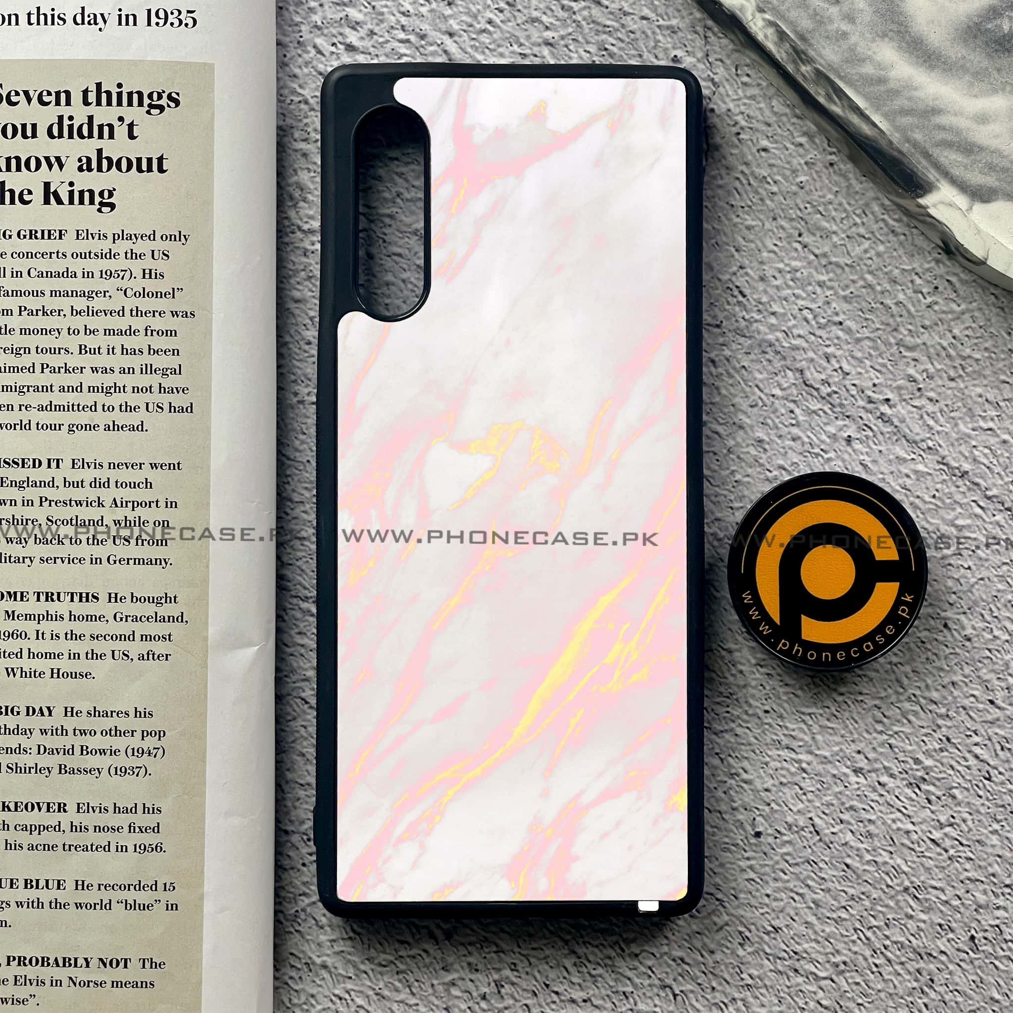 LG Velvet - Pink Marble Series - Premium Printed Glass soft Bumper shock Proof Case