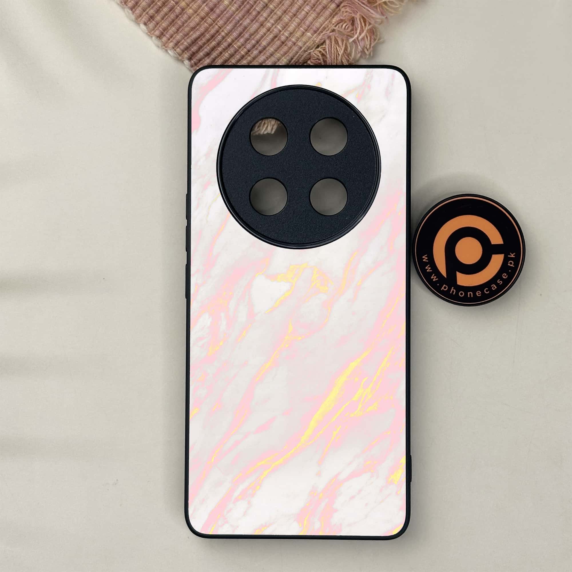 Honor X9c 5G - Pink Marble Series - Premium Metal Printed soft Bumper shock Proof Case