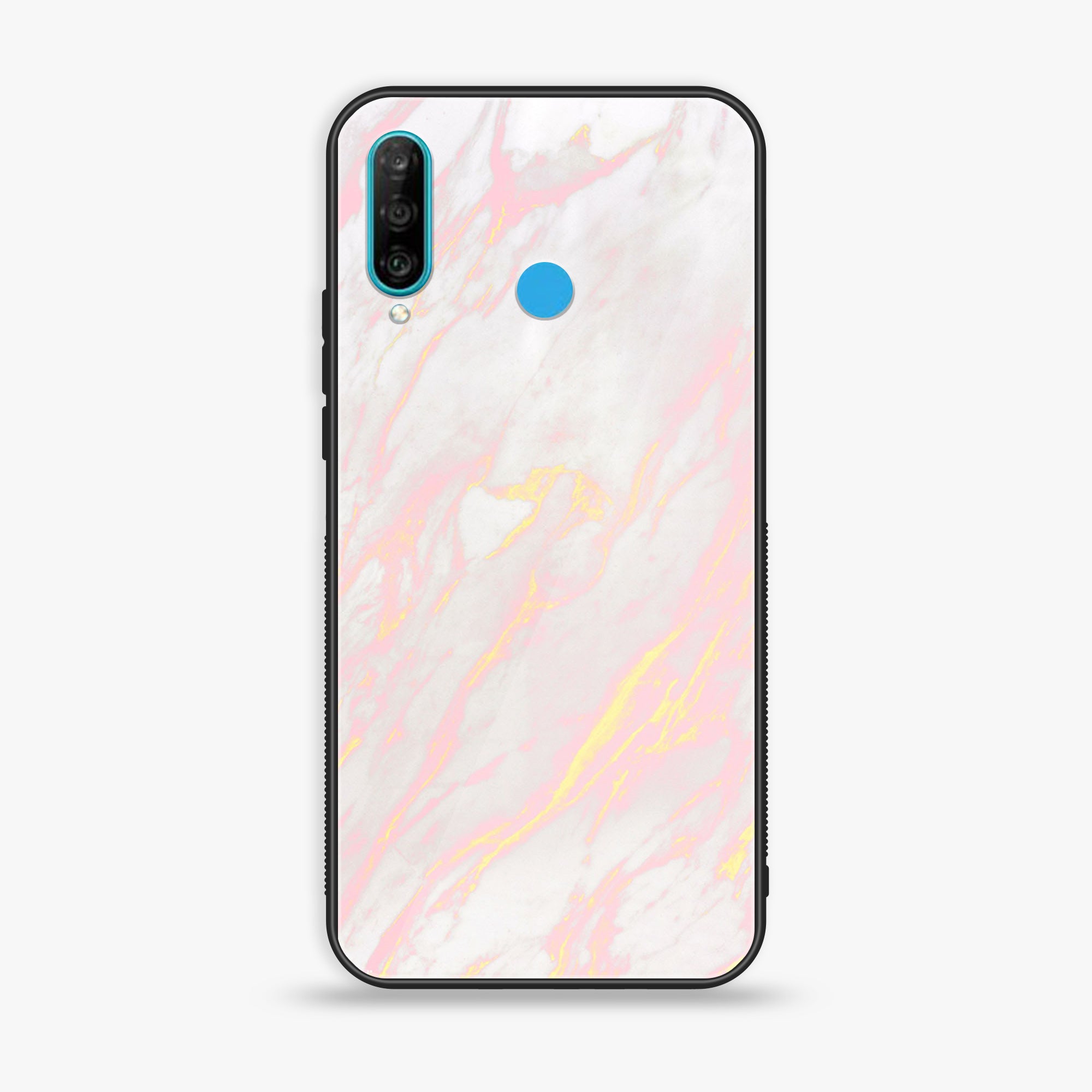 Huawei P30 lite - Pink Marble Series - Premium Printed Glass soft Bumper shock Proof Case