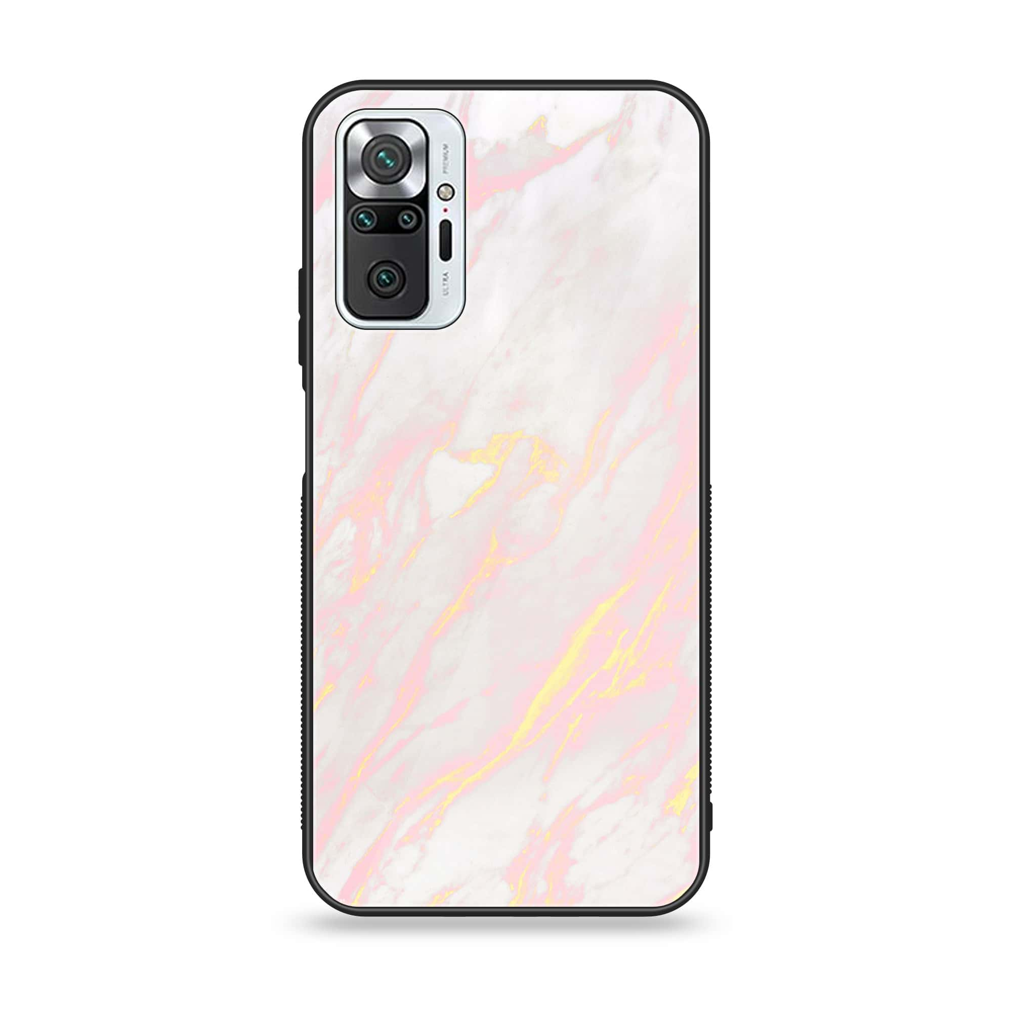 Xiaomi Redmi Note 10 Pro - Pink Marble Series - Premium Printed Glass soft Bumper shock Proof Case